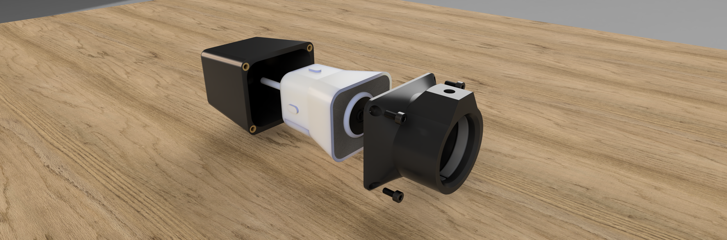 Prototype av en adapter til et webcamera som brukes på kikkert.