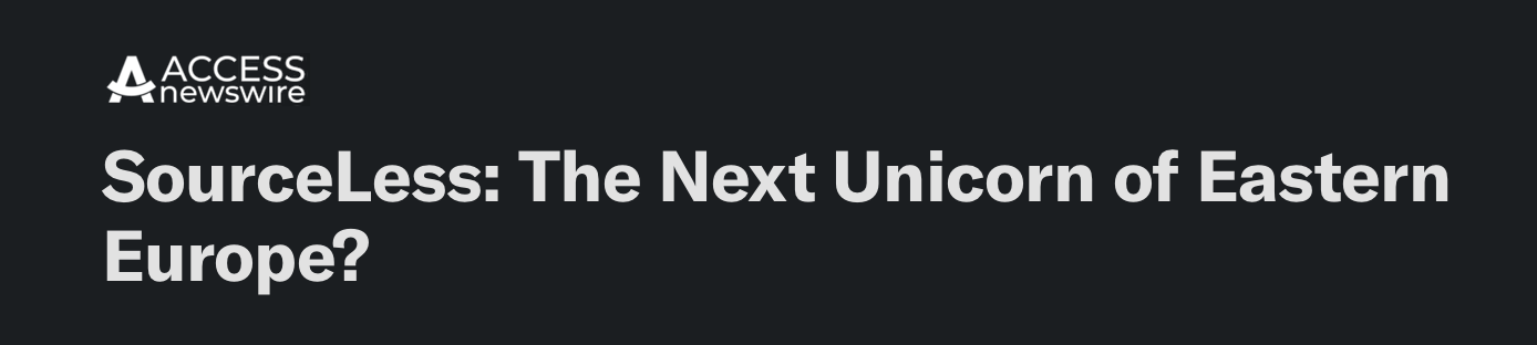 Überschrift auf einer Webseite, die lautet: "SourceLess: The Next Unicorn of Eastern Europe?"
