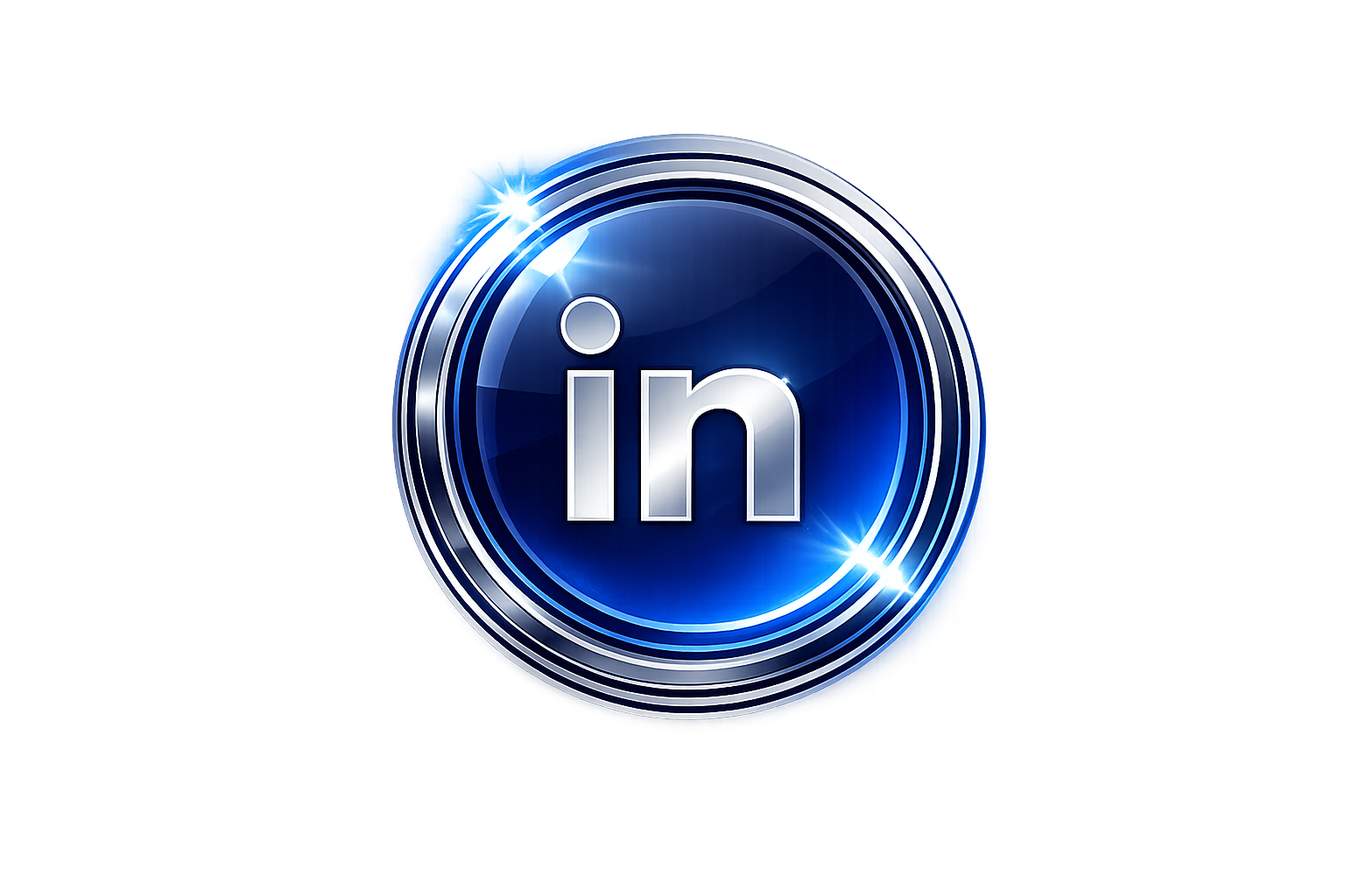 Das LinkedIn-Logo in einem leuchtenden, blauen, runden Design.