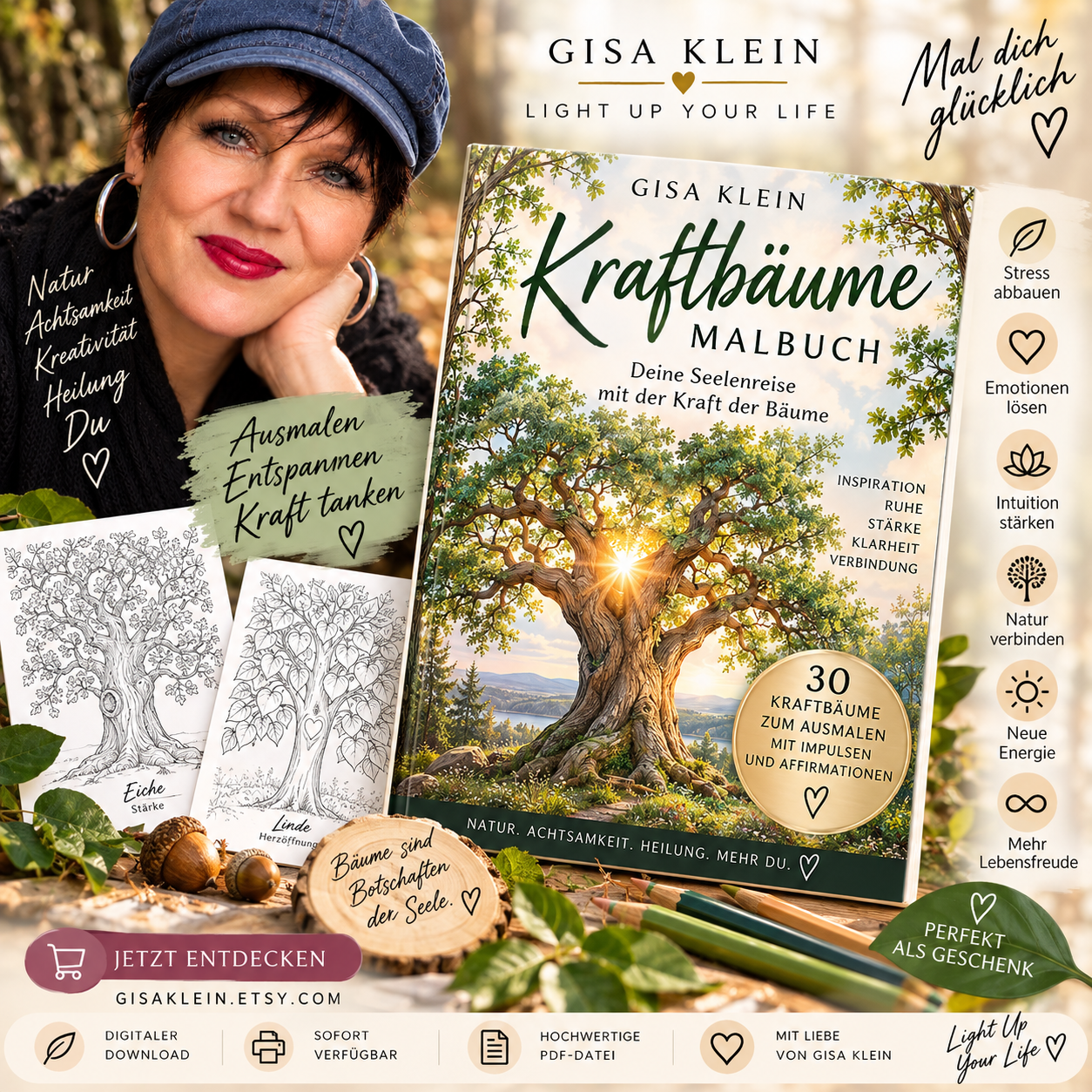 Malbuch I10 Bäume für deine innere Kraft