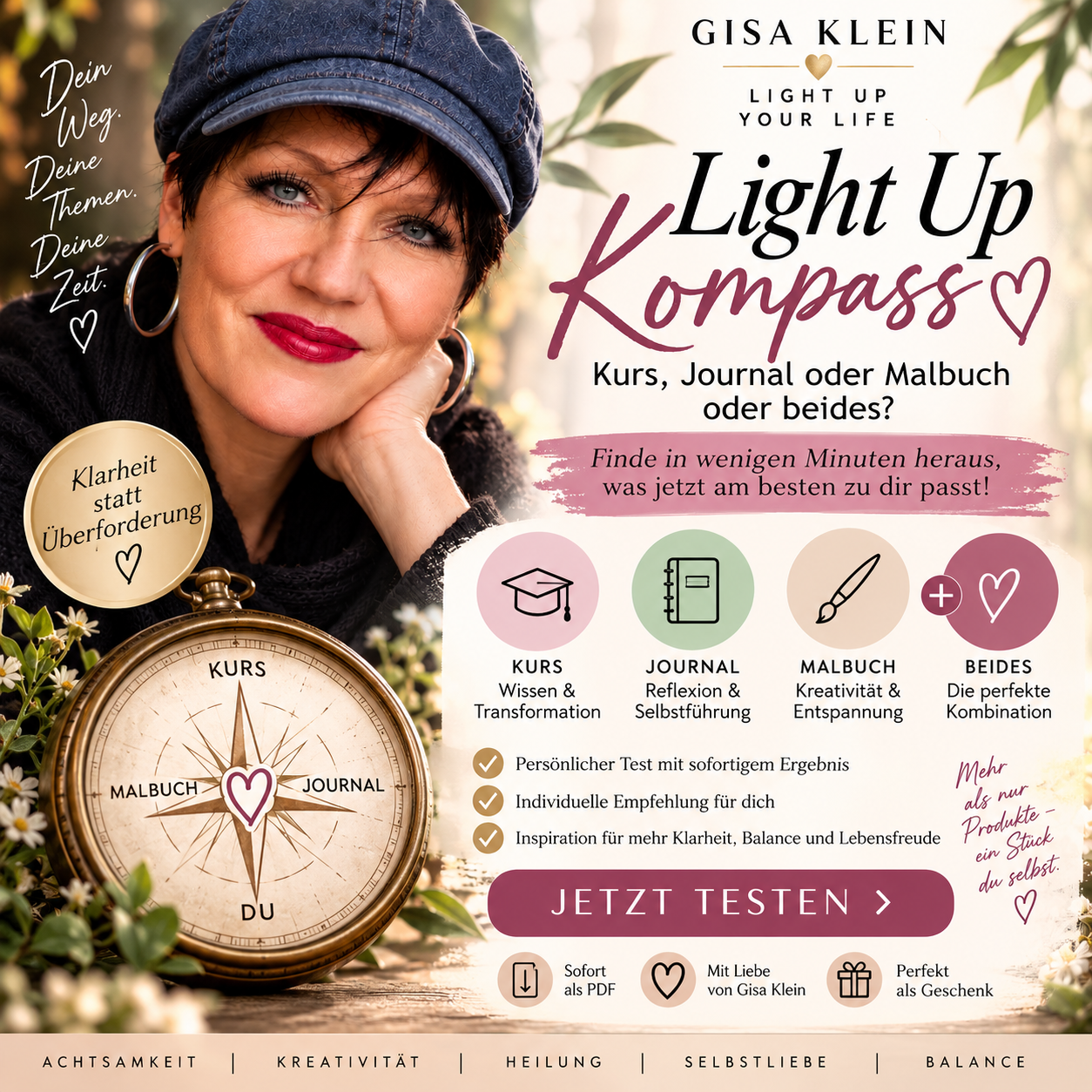 Light up Kompass I Malbuch I Beides ? Finde heraus was für dich passt !