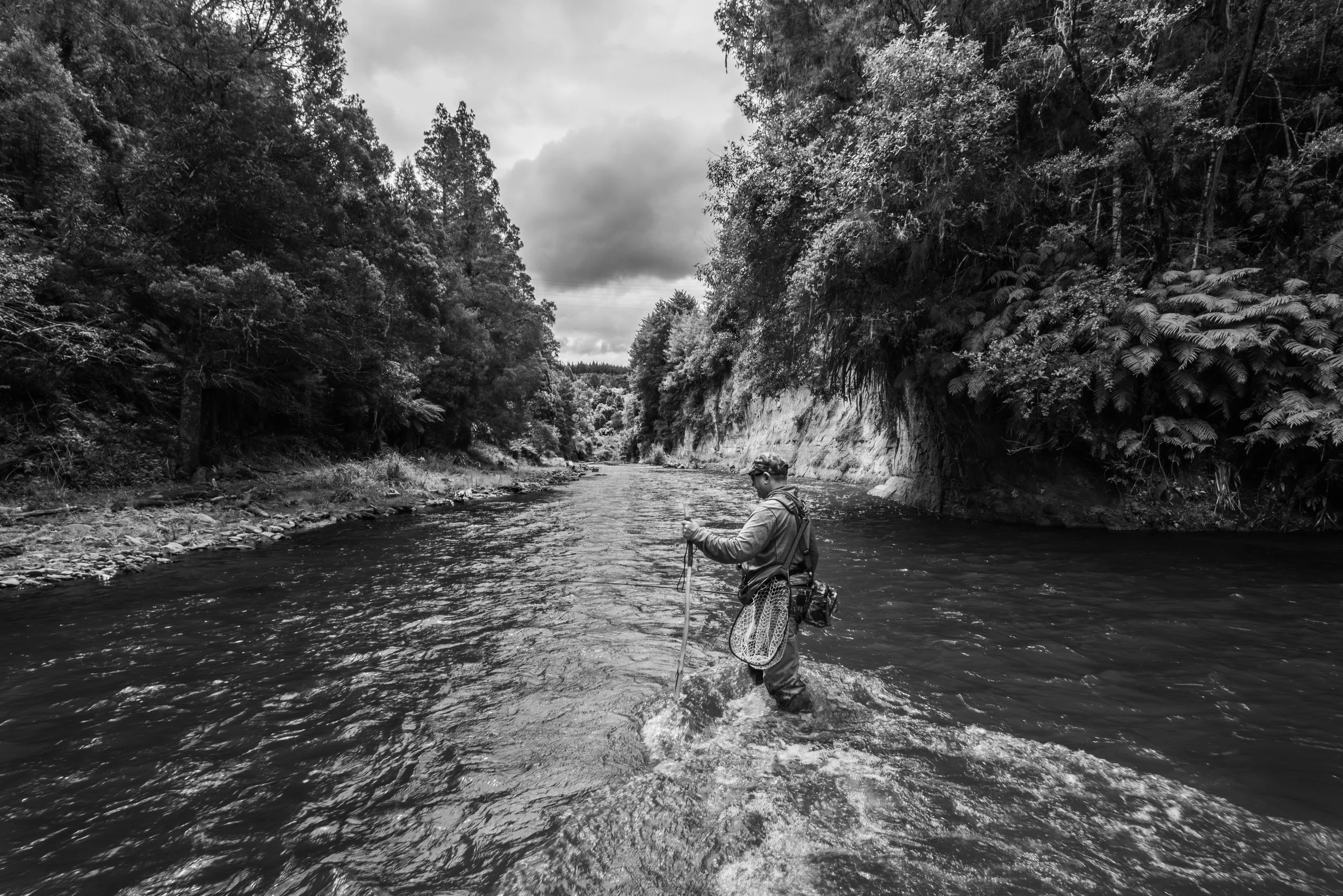 A-J crossing a murky river without much hope...