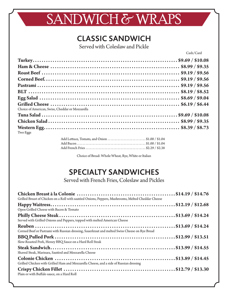 Our Menu | Discover & Order Now — Colonie Diner