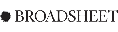 Broadsheet logo in black and white text