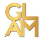 The word 'GLAM' in bold, gold-colored 3D font.