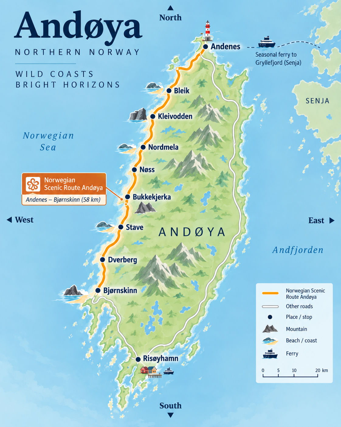 A map of Andøya.
