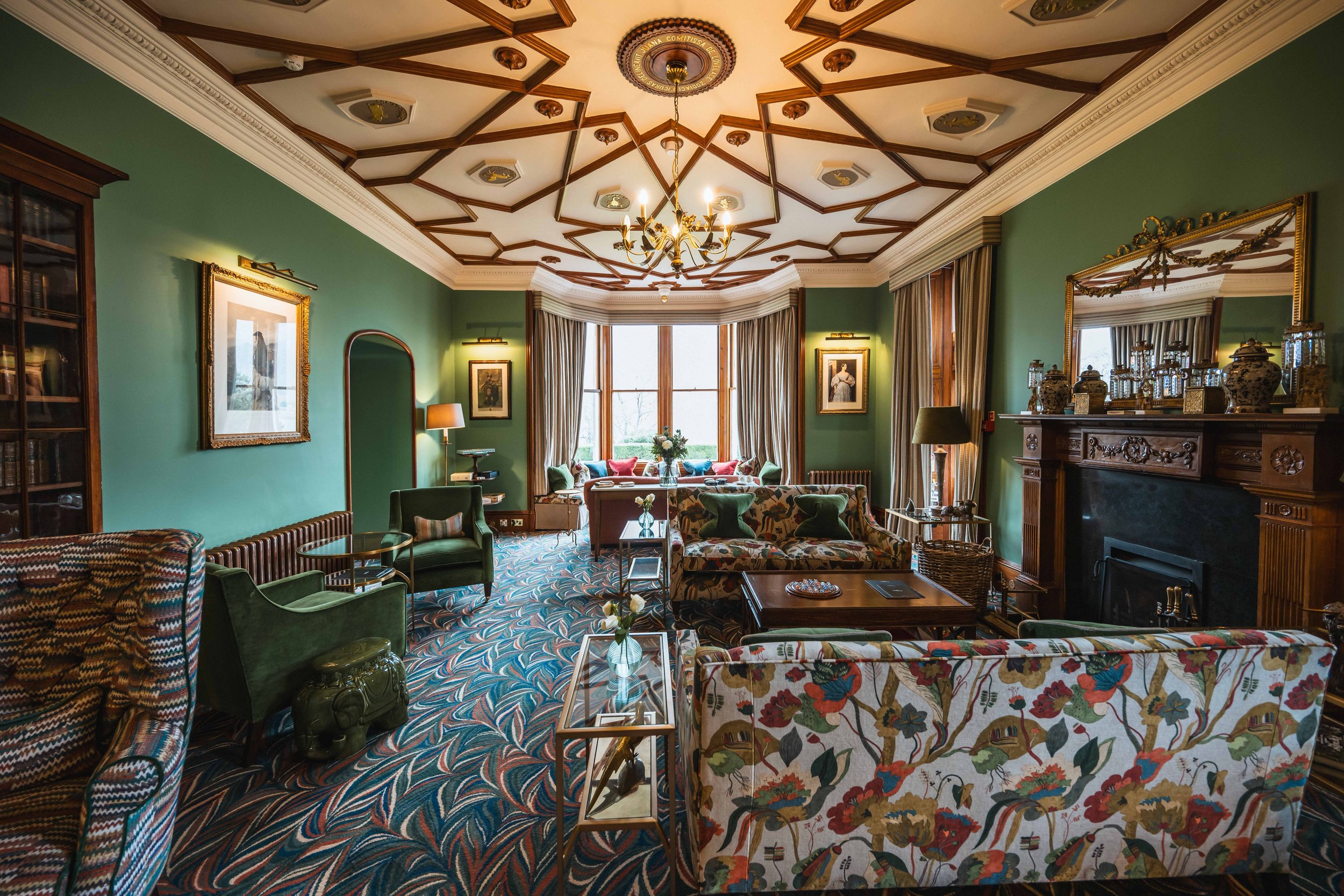 Elegant lounge interior at The Torridon Resort in Scotland.