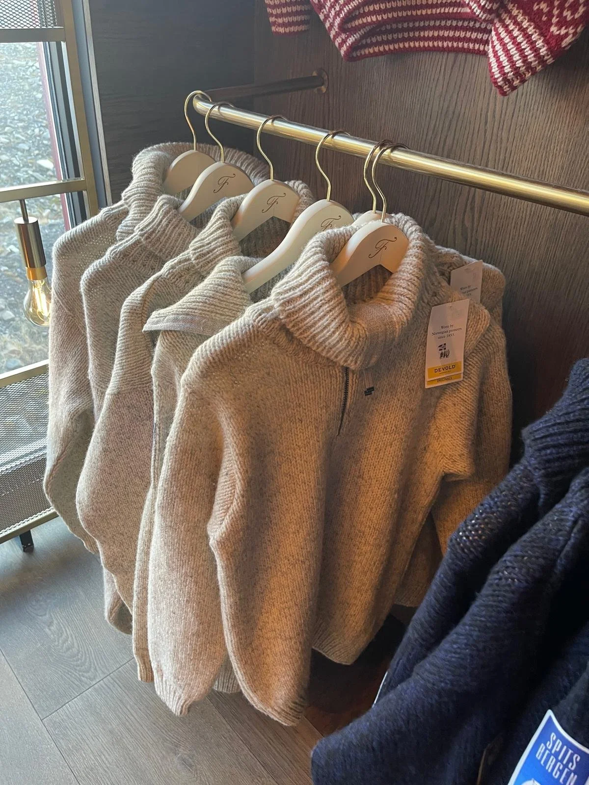 Devold Norwegian wool sweaters made from natural fibres.