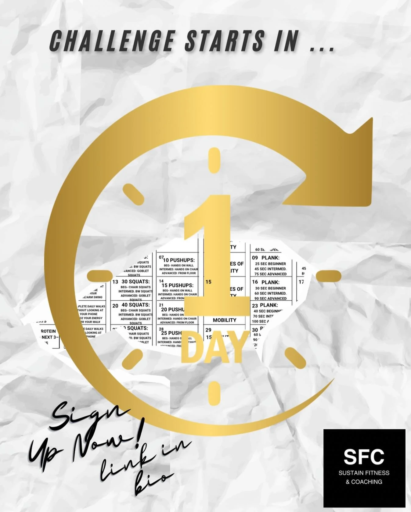 One day left to join the free challenge.
This isn&rsquo;t about doing everything perfectly, it&rsquo;s about doing something, consistently.
Small wins stack. Habits compound. Momentum builds.
If you&rsquo;re ready to start where you are, today&rsquo;