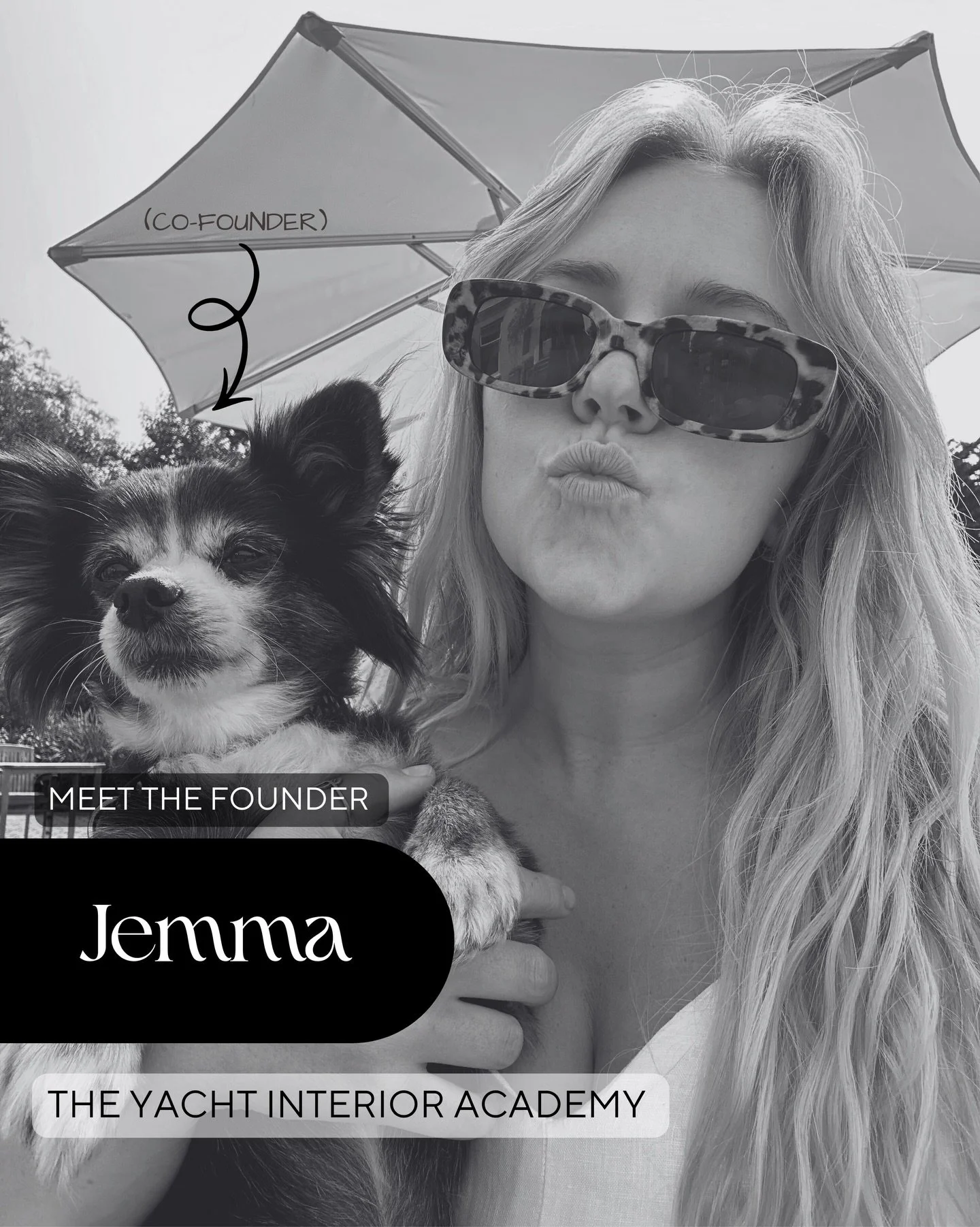 Hi, I&rsquo;m Jemma 👋

Founder of The Yacht Interior Academy, ex-yacht stewardess of 10 years! And this is Pippin, our Chief Morale Officer and Head of Emotional Support 🐾

She&rsquo;s 13, highly experienced, and oversees all operations from the ne