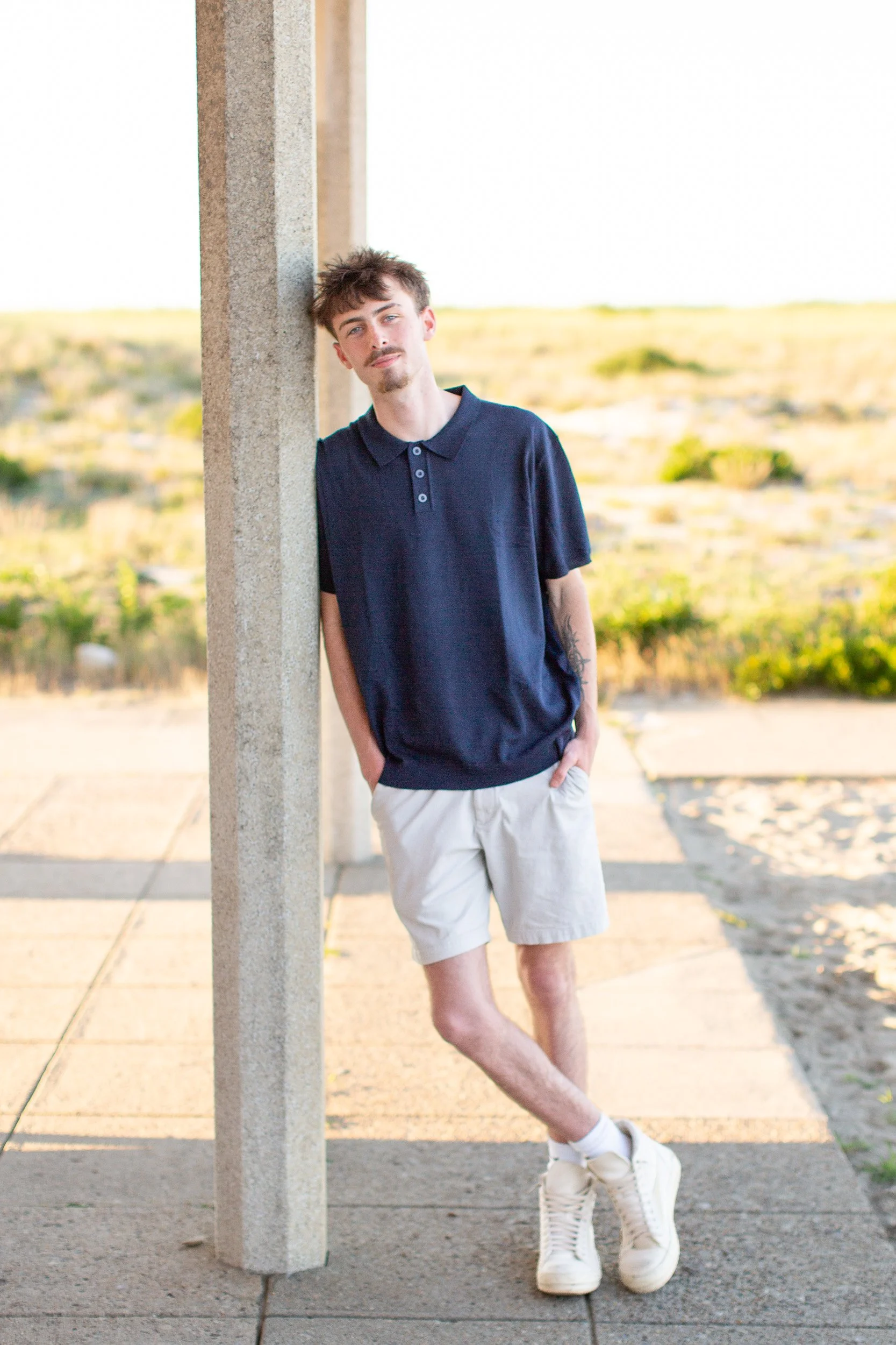Senior photos during an extended family session at Scusset Beach.
