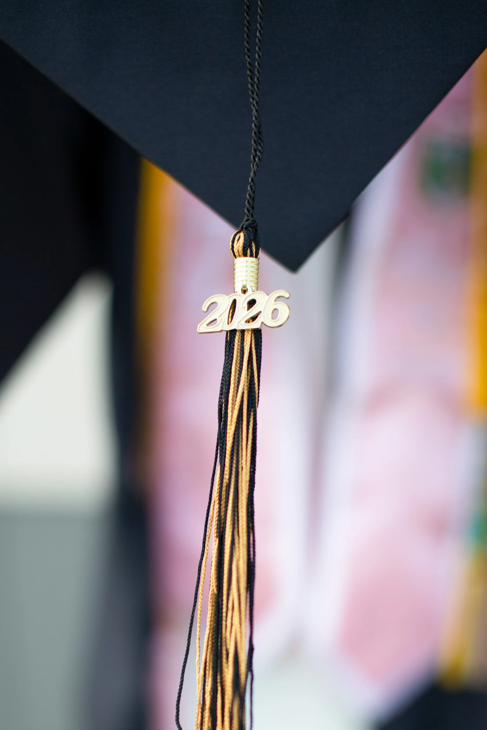 College graduation photos at Bryant University for Mansfield MA senior