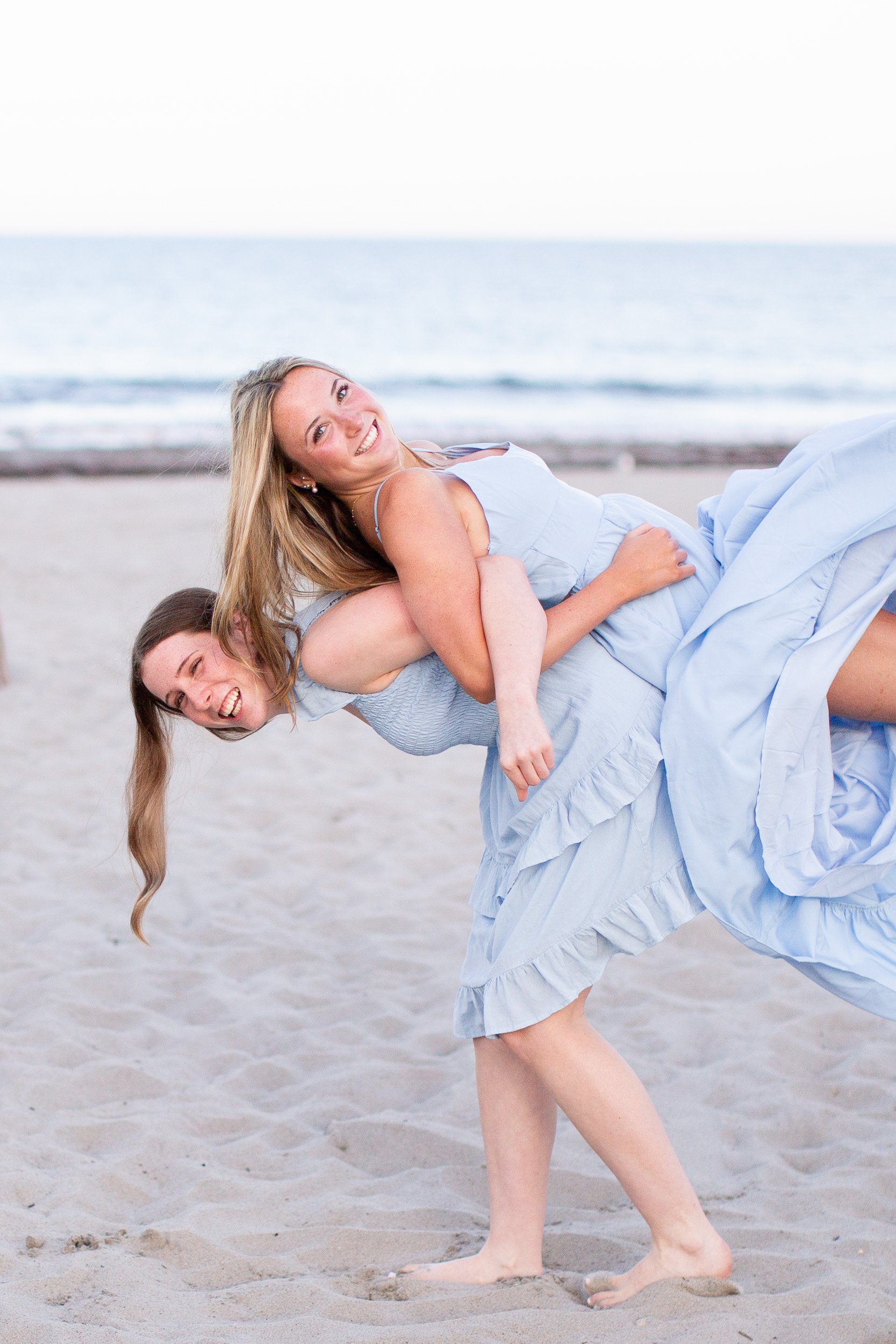 Twins photographed in Narragansett, RI for senior portraits