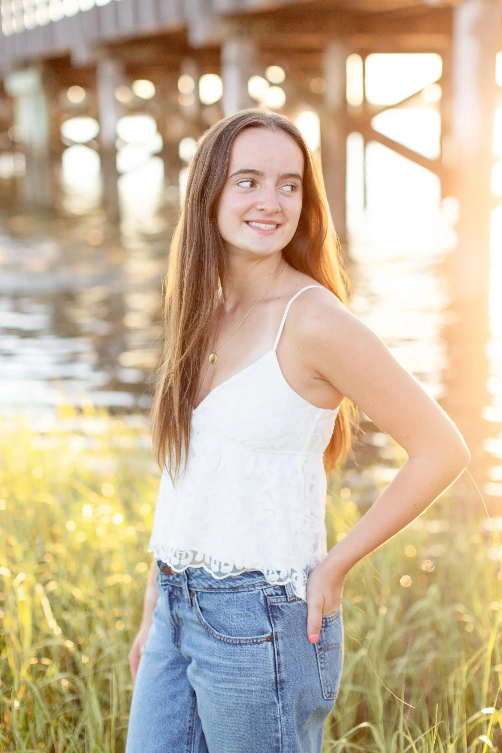  Senior girl at Duxbury Beach in Massachusetts