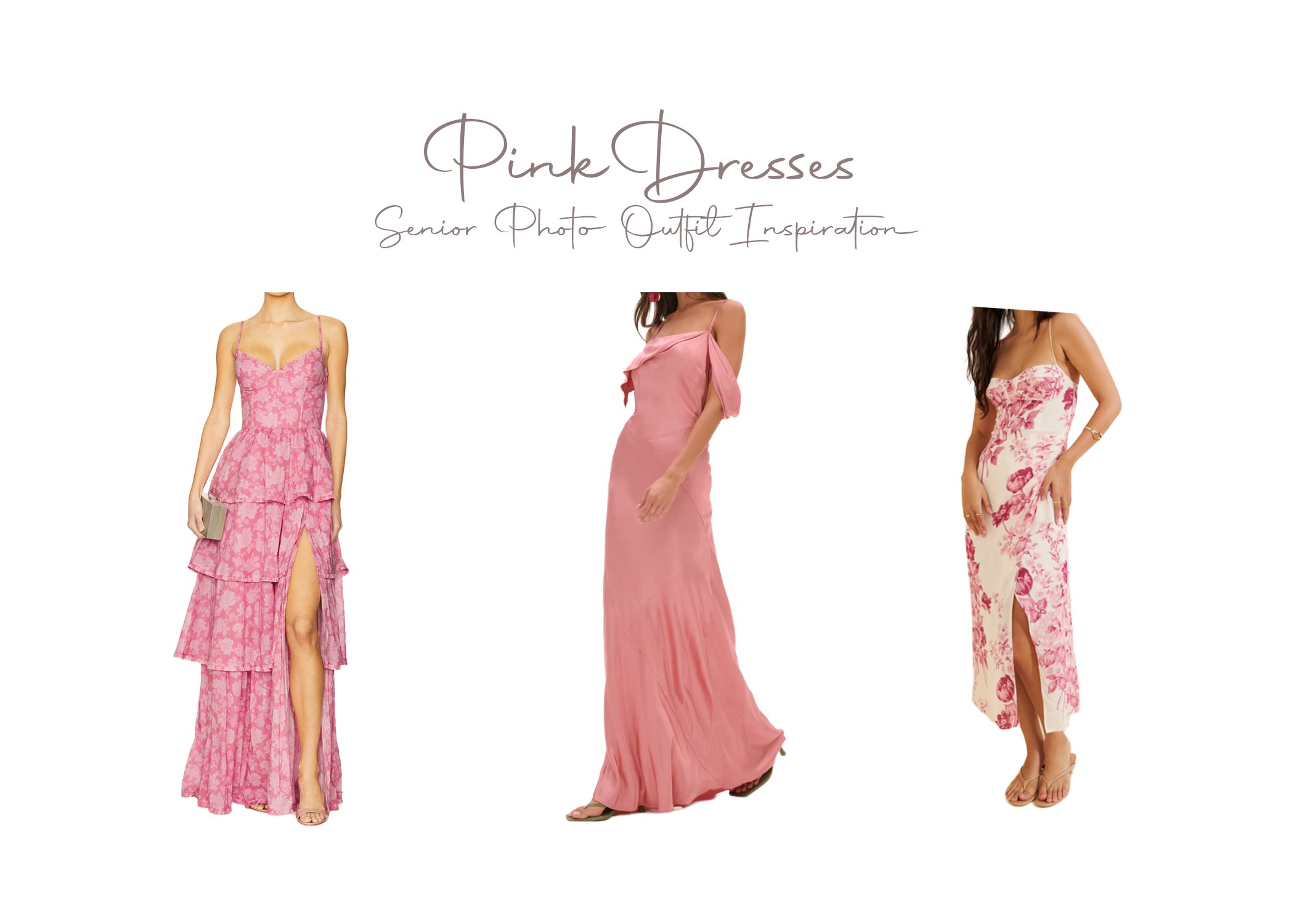 pink dresses senior photo outfit inspo