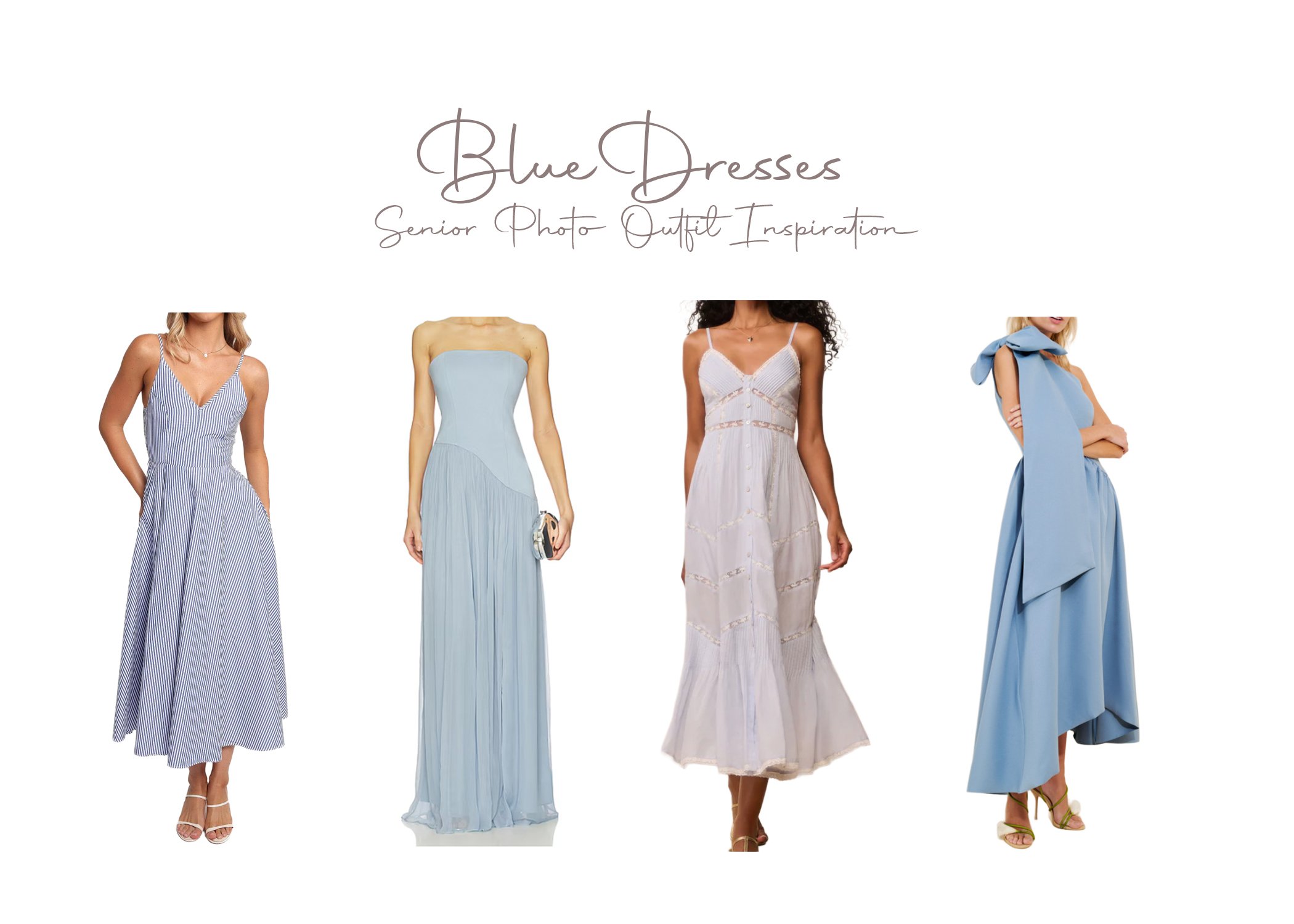 blue dresses senior photo outfit inspiration