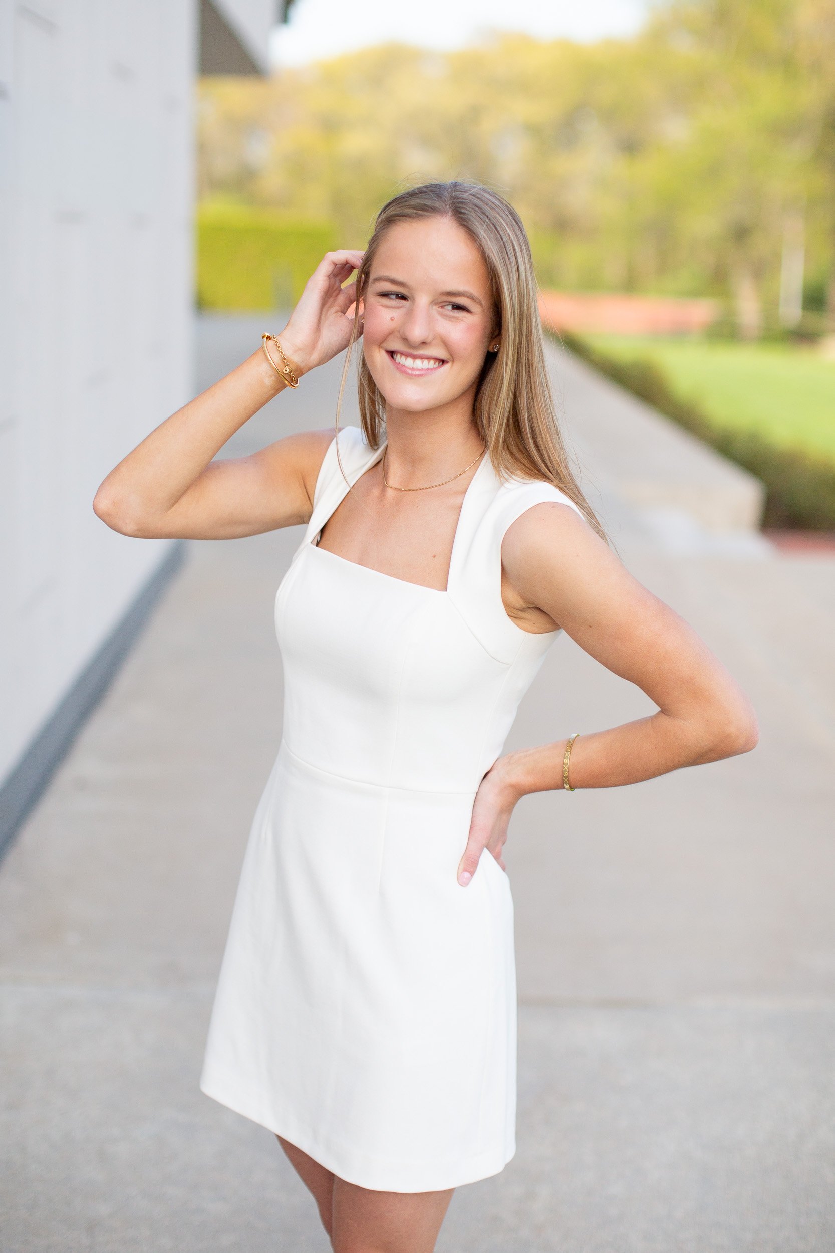 College graduation photos at Bryant University for Mansfield Massachusetts senior