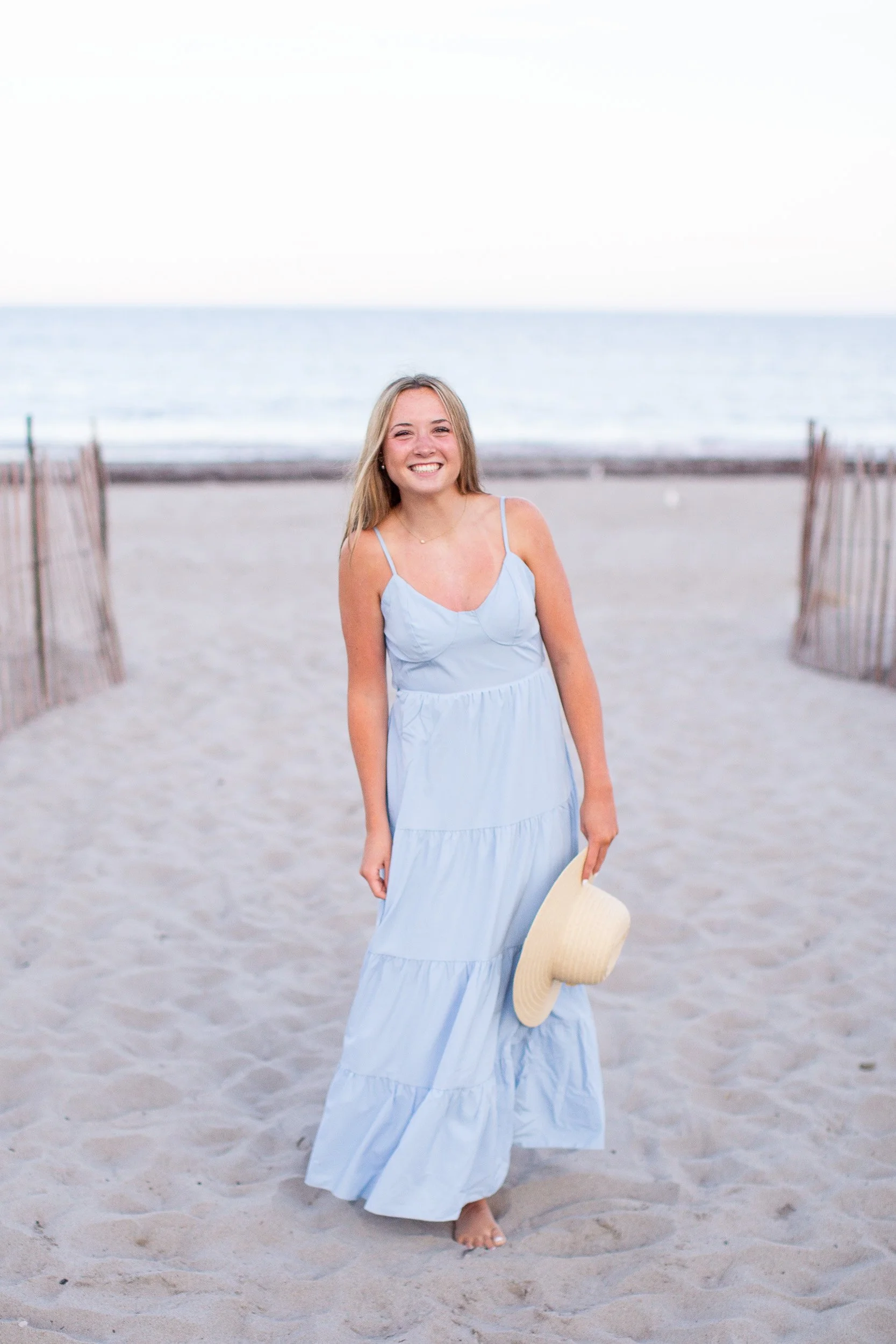 Mansfield Massachusetts high school seniors posing at Scarborough Beach in Narragansett