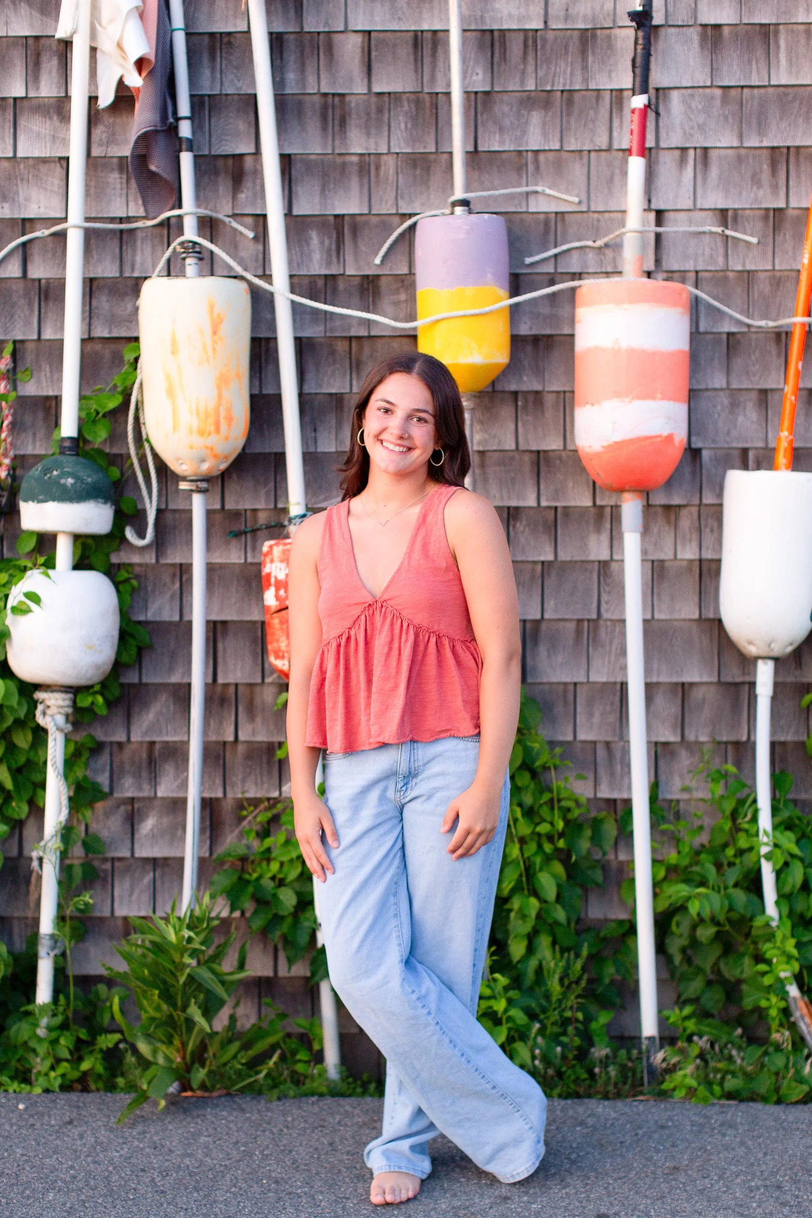 Easton MA senior photography session featuring Logan at Duxbury beach at sunset.
