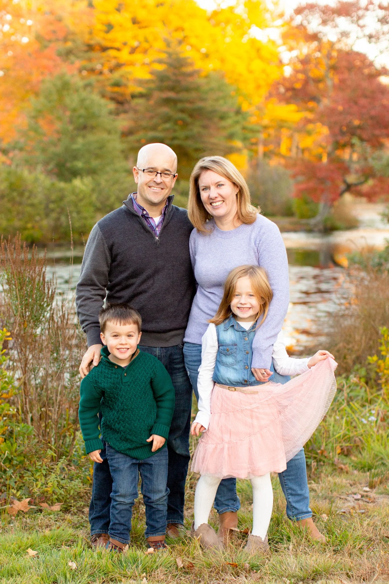 Family photography session at Oliver Ames Estate in Easton MA