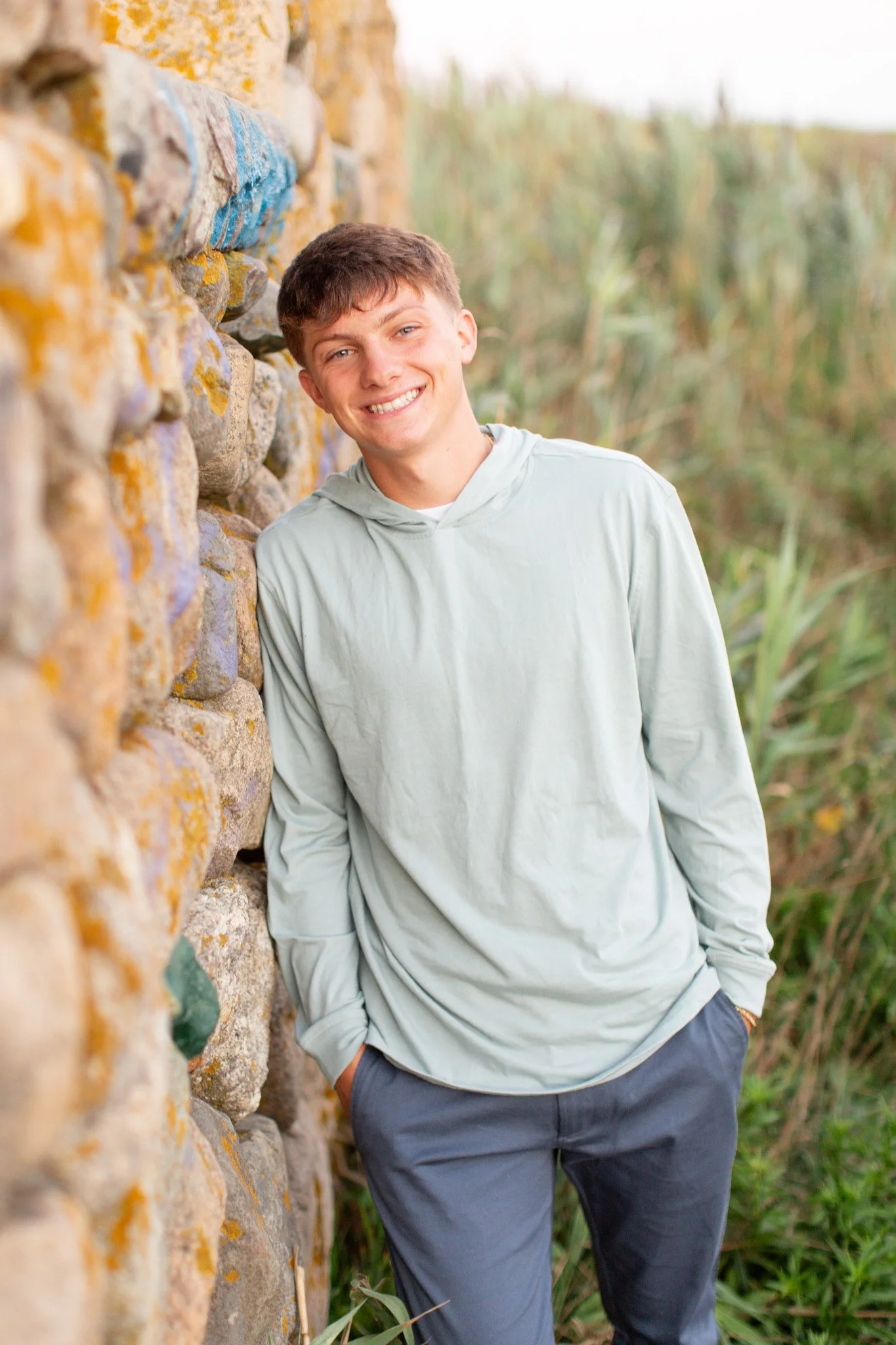 Senior photographer for boys capturing a natural, confident portrait in Narragansett, Rhode Island