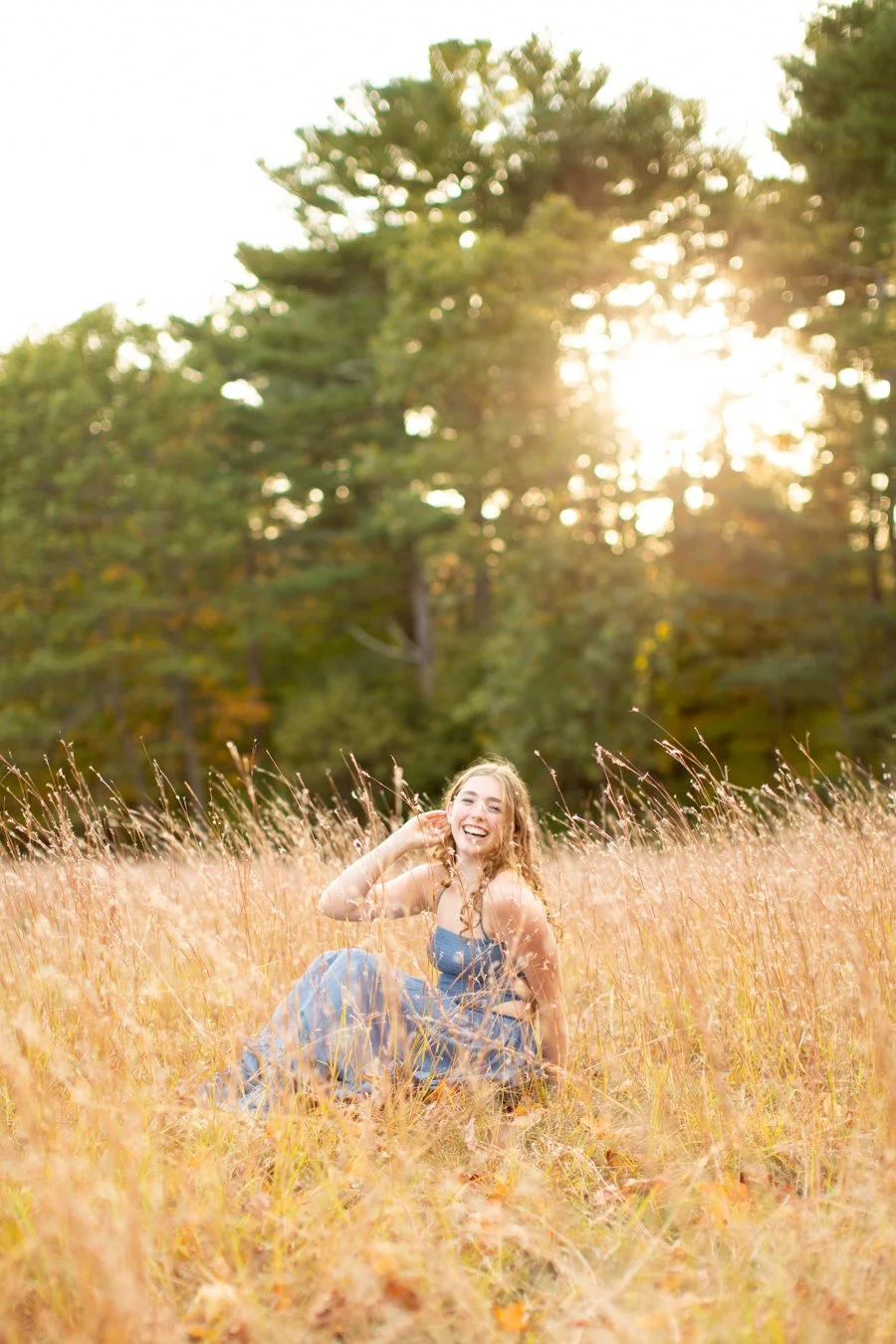Elevated senior portraits in New England fall foliage for Class of 2026