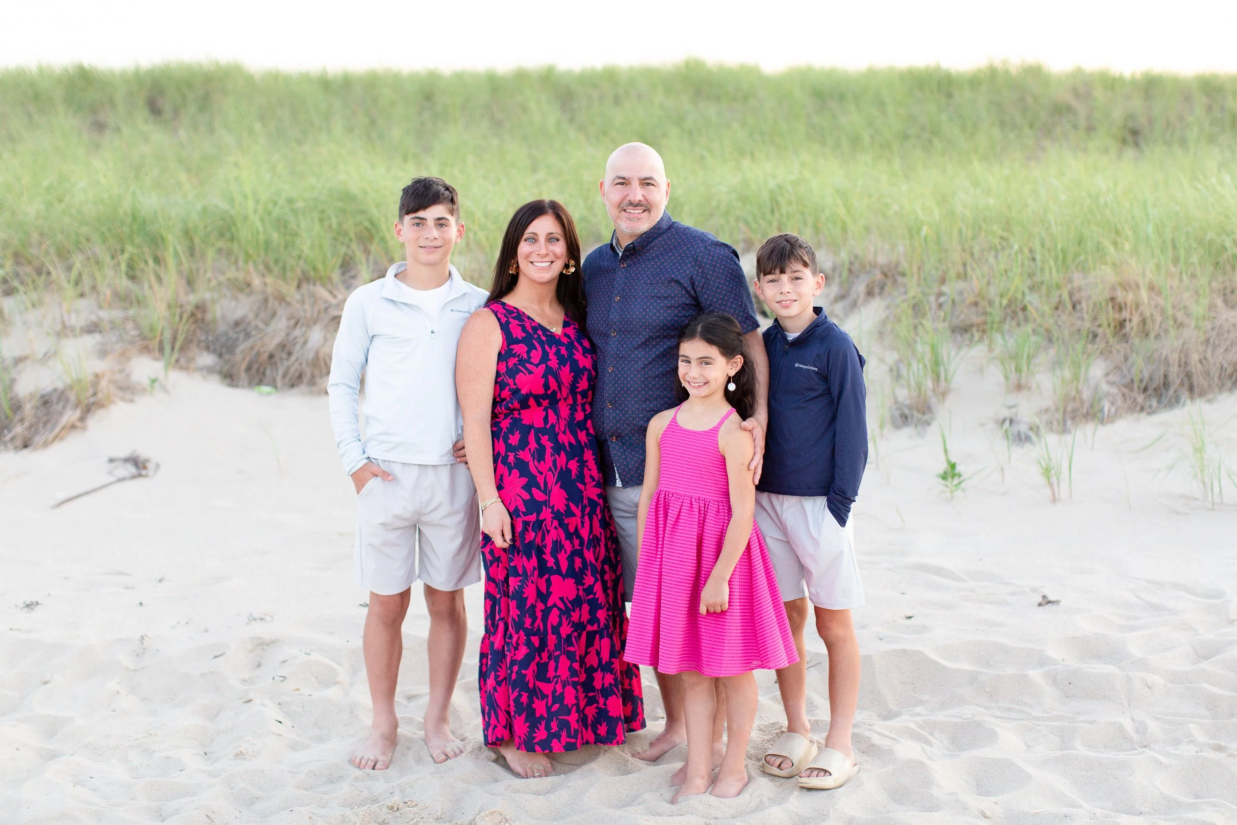 Individual family portrait during an extended family session at Scusset Beach.