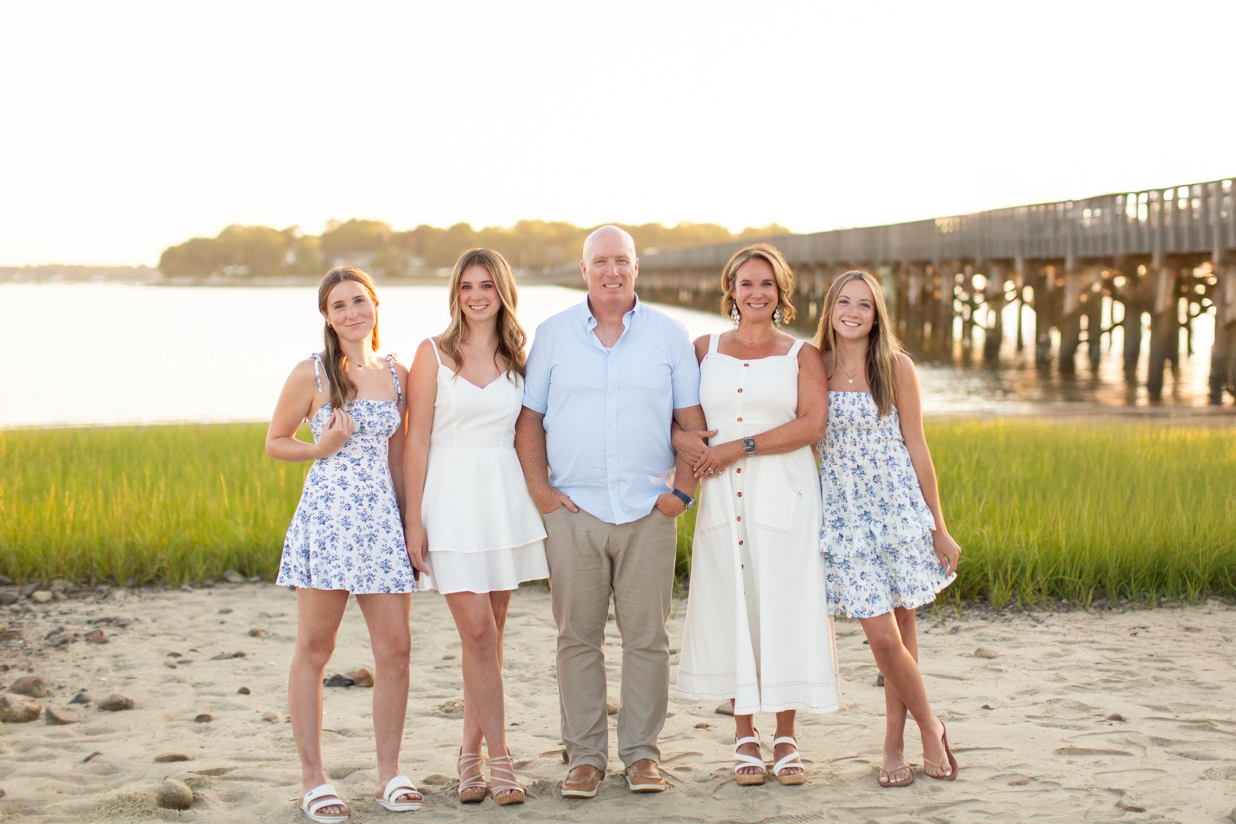 Mansfield MA family portrait photographed at Duxbury Beach during a senior session with Courtney Wager Photography.