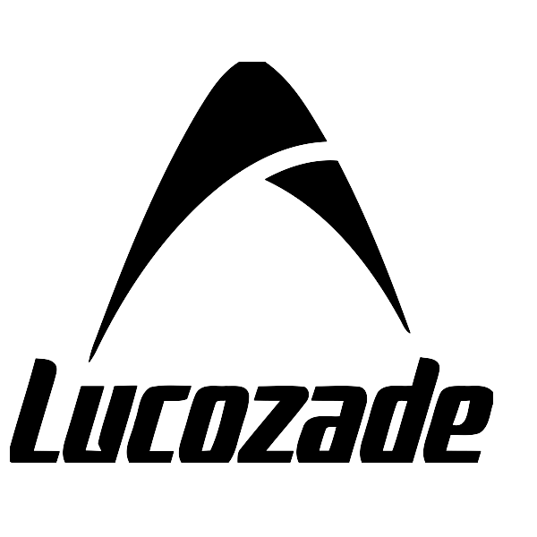 Lucozade logo featuring a stylized letter 'A' and the brand name in bold text.