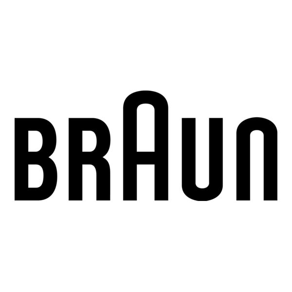 Black and white logo of the Braun brand name with the letter 'A' stylized as a shaving razor.