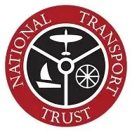 Logo of the National Transport Trust featuring a black and white emblem with transportation symbols, encircled by a red border with the organization's name.
