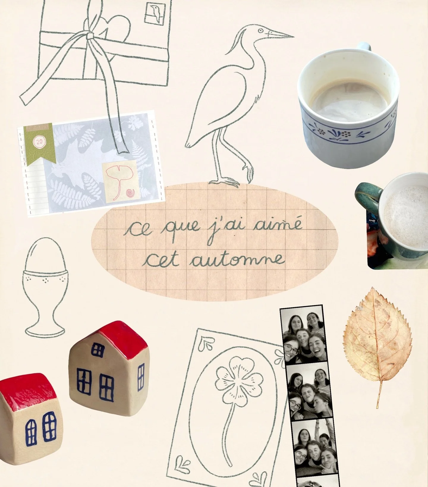 Choses que j&rsquo;ai aim&eacute; cet automne :

1. Voir des h&eacute;rons partout
2. Boire des caf&eacute;s sur le rebord de ma fen&ecirc;tre 
3. Envoyer et recevoir du courrier
4. Passer des soir&eacute;es &agrave; rigoler avec mes copines
5. Ramas