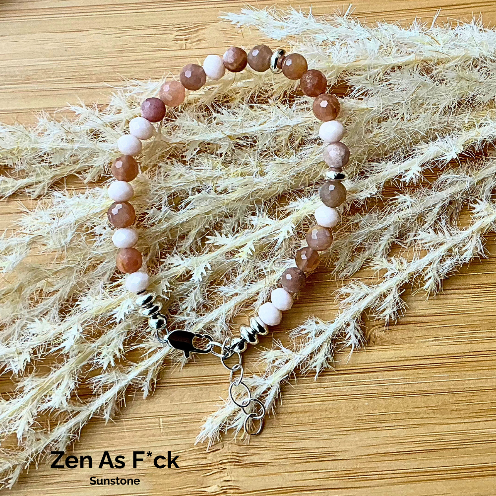 zen as fuck Morse code sunstone gemstone bracelet