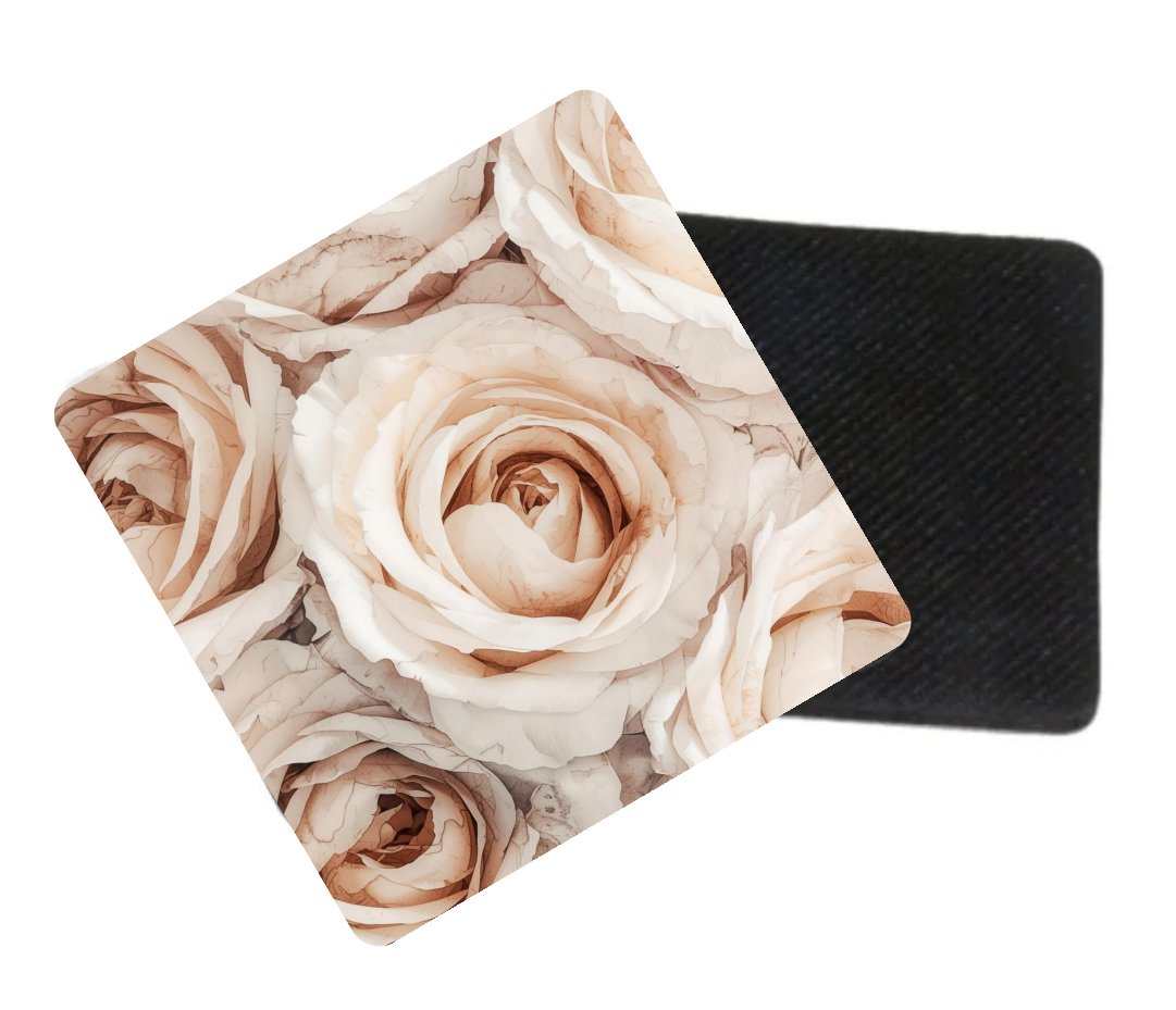 Floral rose coaster with soft feminine home decor style