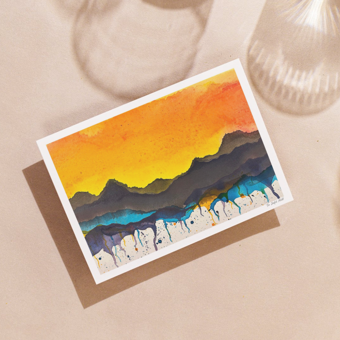 Art Print | Abstract Arizona Sunset Painting | Desert Mountains | Desert Melt