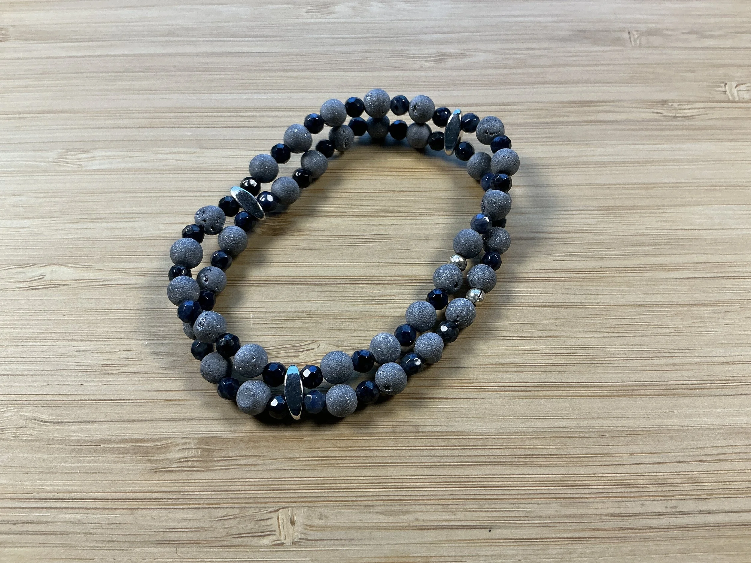 STACKED DRUZY & DUMORTIERITE