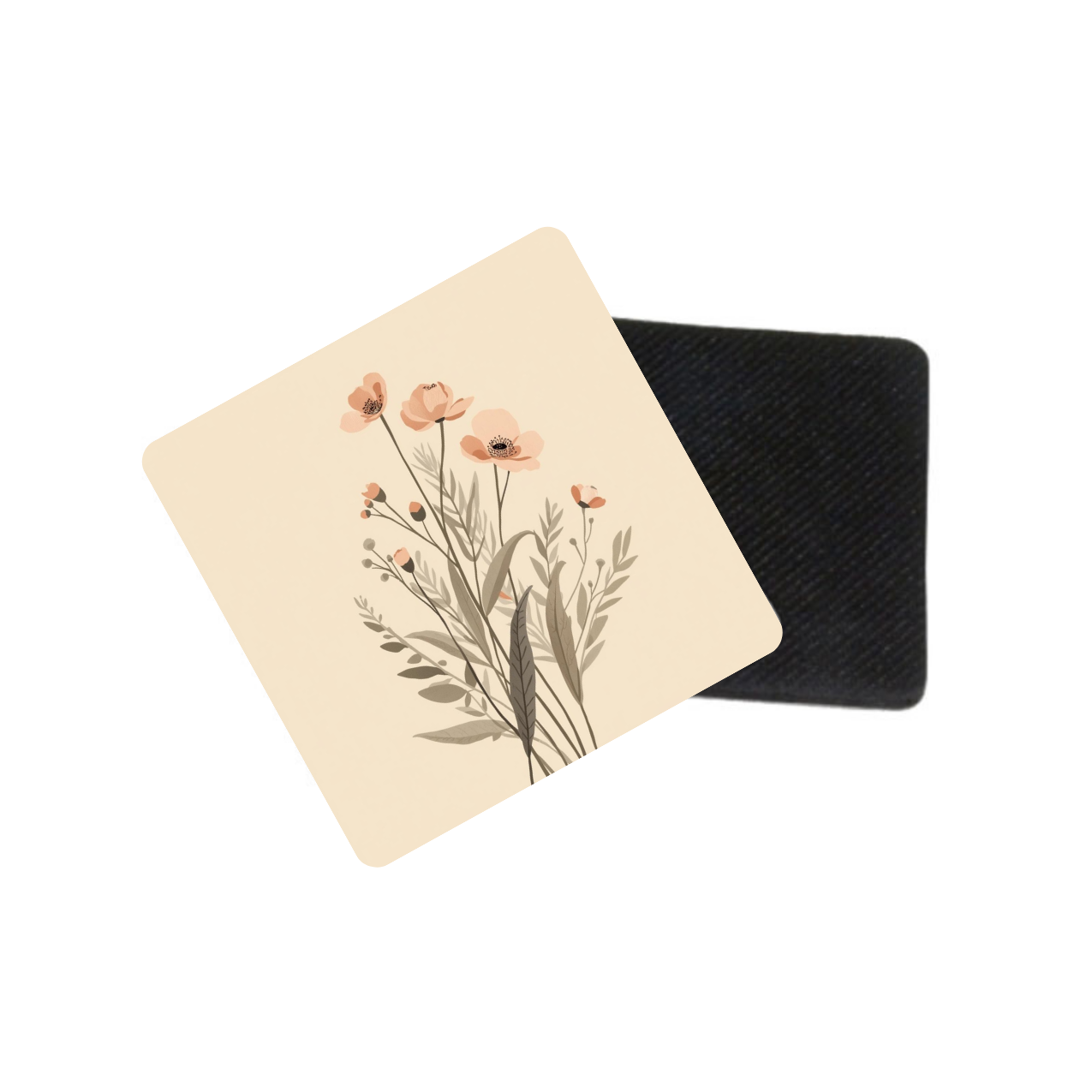 Delicate Floral Coasters – Soft Botanical Flower Art (Set of 4)