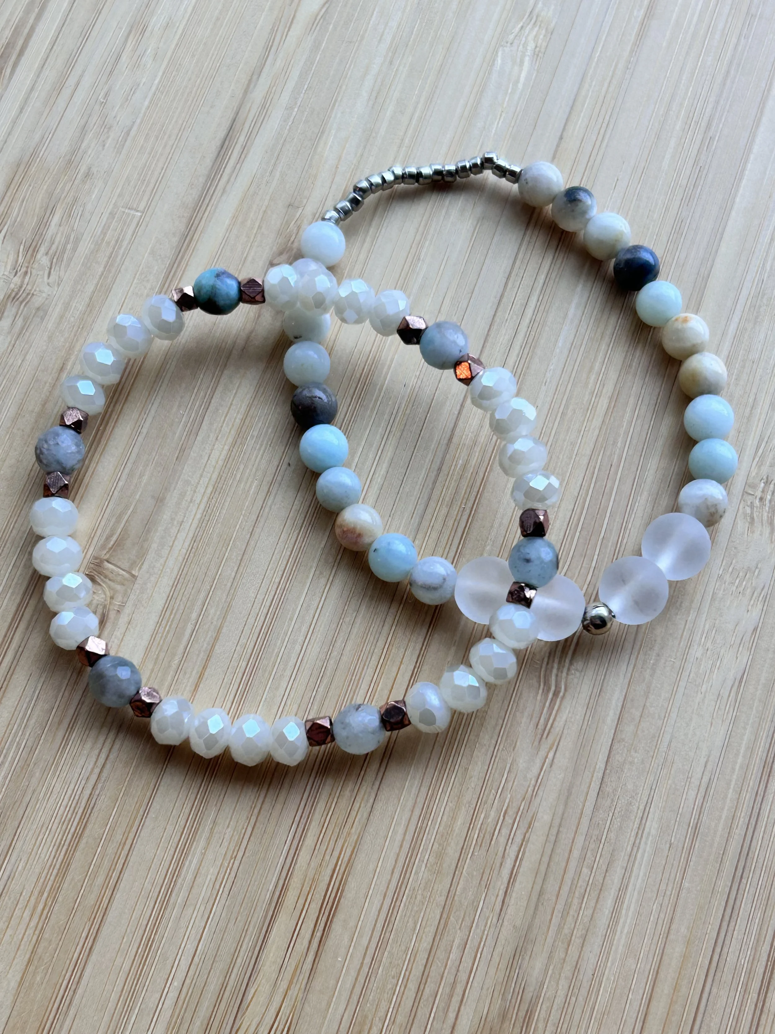 AMAZONITE RONDEL (pair)