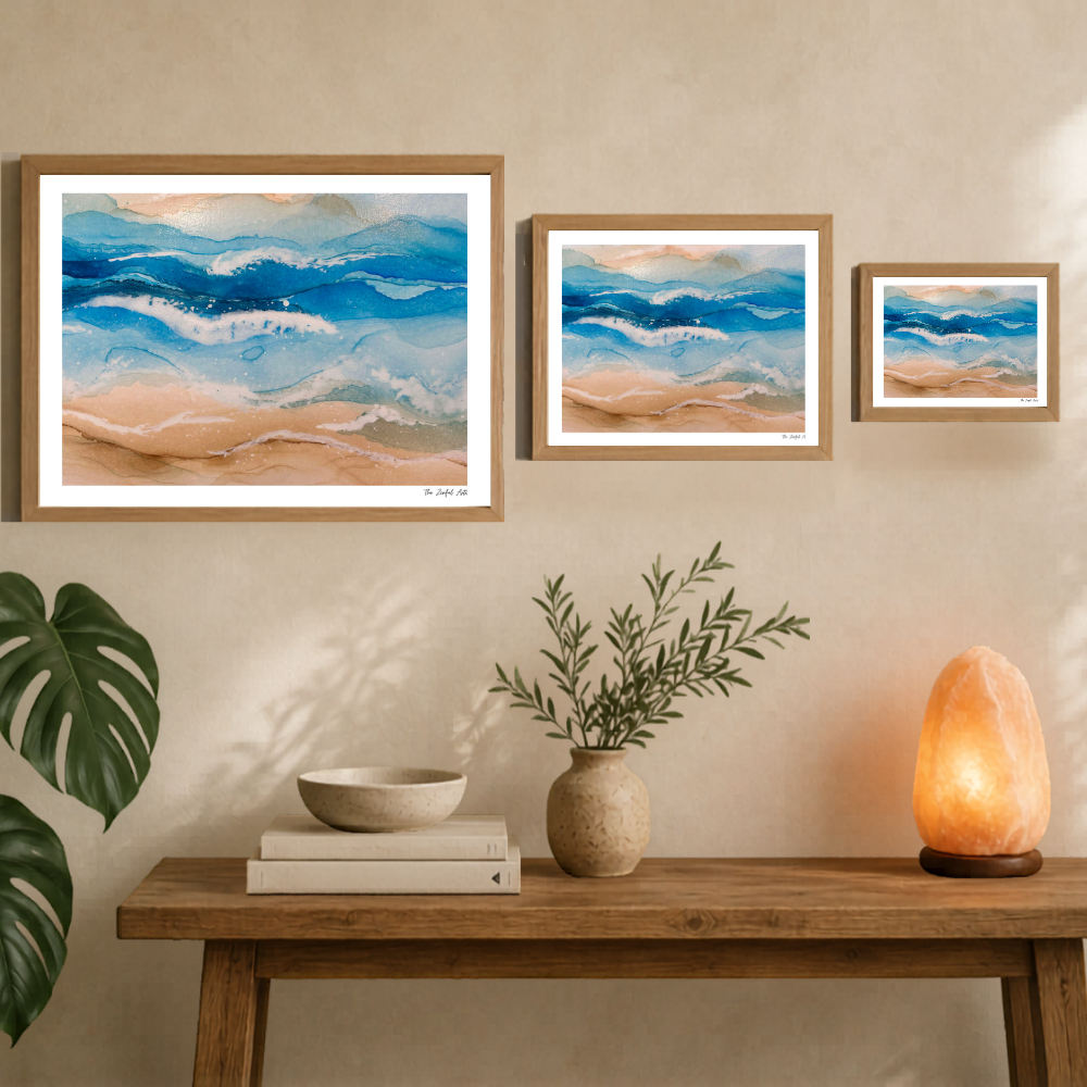 Art Print | Abstract Beach Acrylic Ink Painting | Beach Wall Art | Restorative Tide