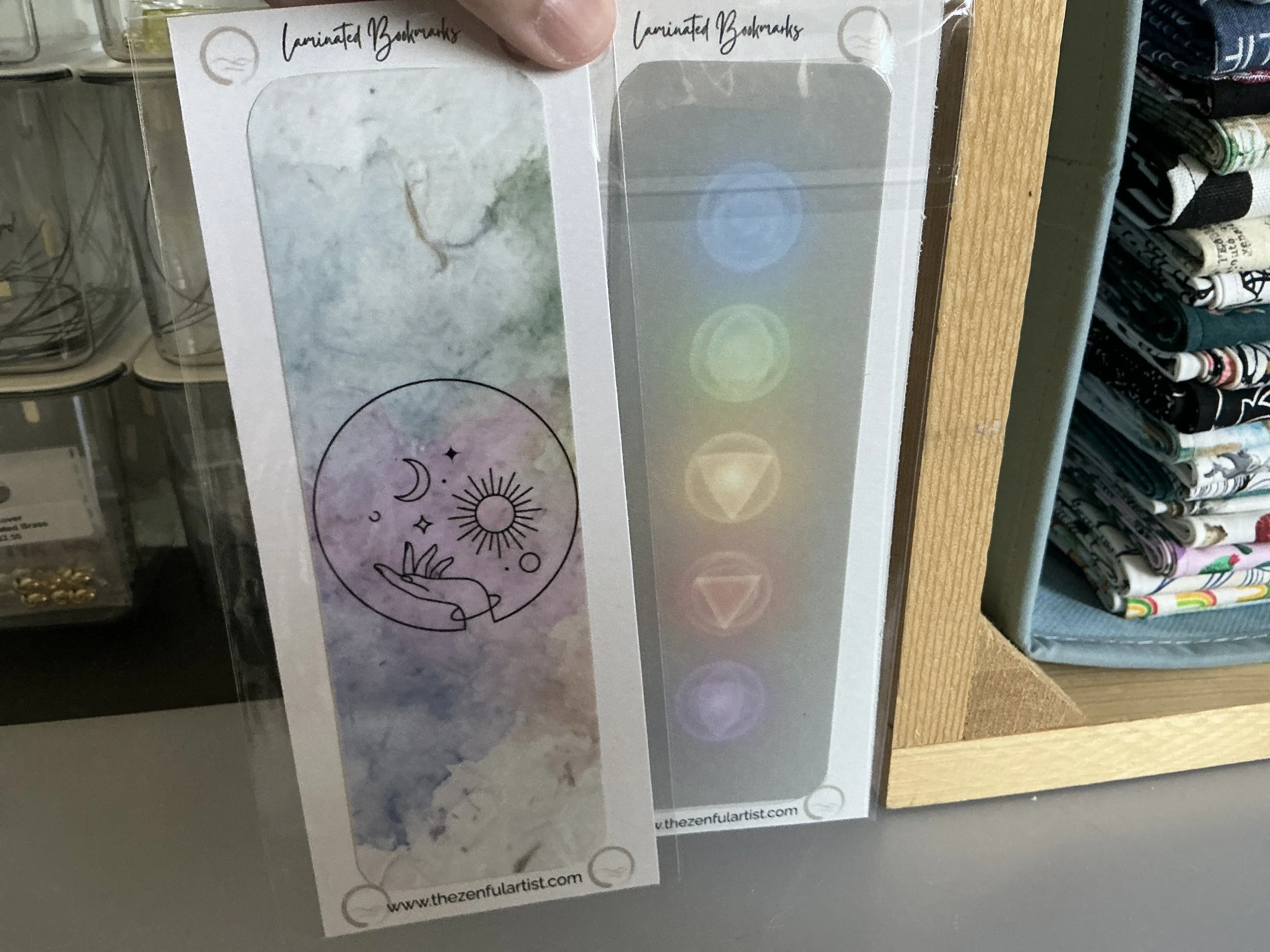 Laminated Bookmarks Set - Celestial Hand/Chakras