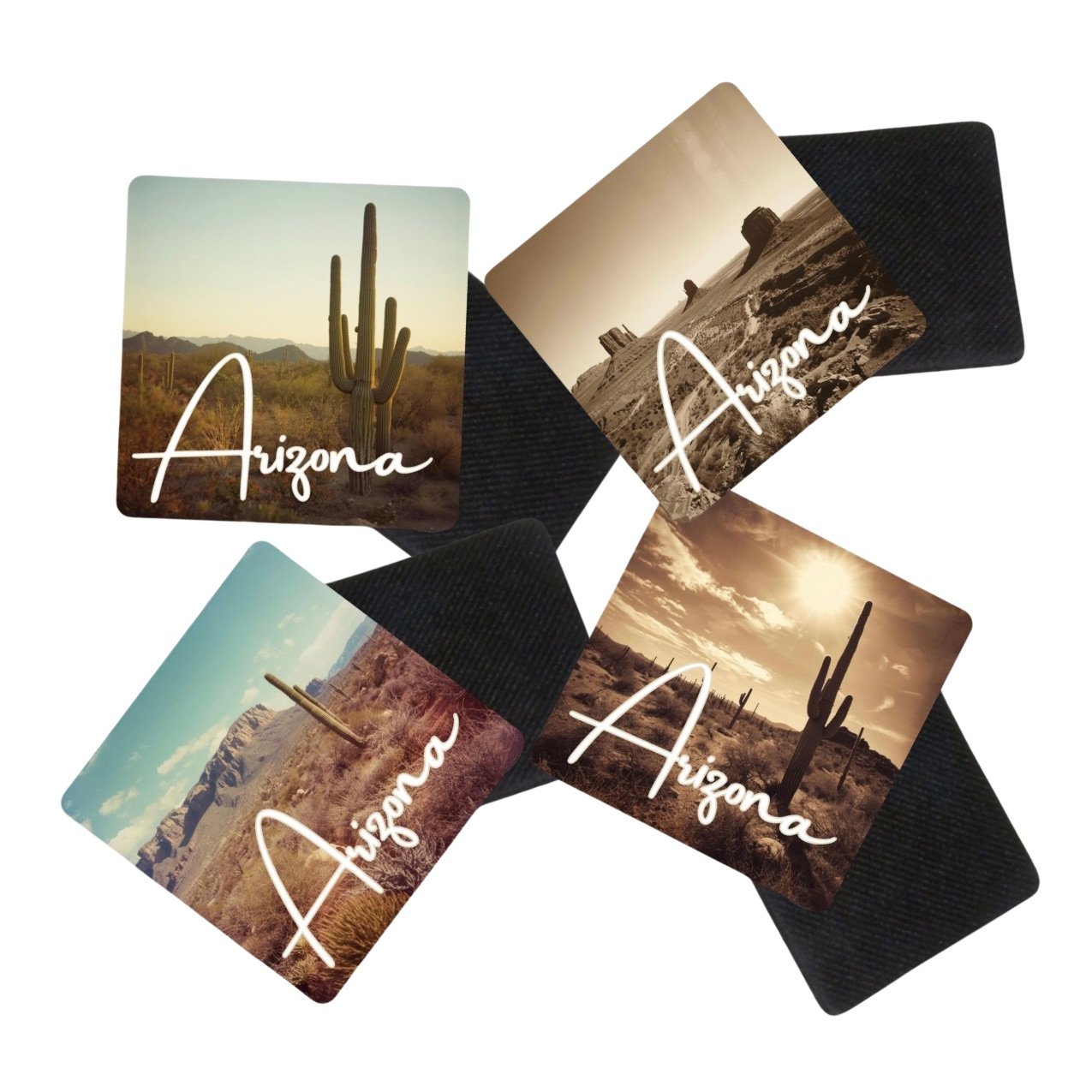 Arizona Desert Coasters – Set of 4 | Southwest Cactus Drink Coasters