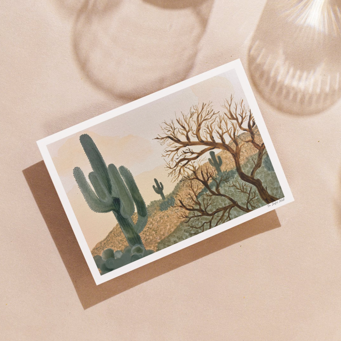 Art Print | Abstract Desert Landscape Acrylic Ink Painting | Southwest Wall Art | Roots of Resilience