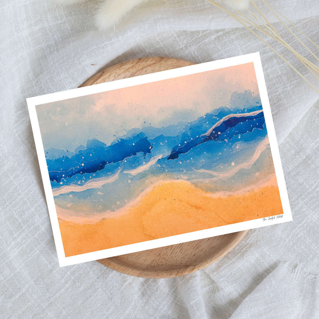 Art Print | Abstract Ocean Acrylic Ink Painting | Ocean Wall Art | Whisper of the Tide