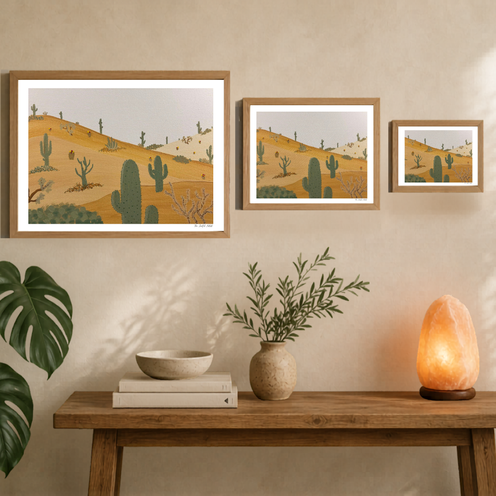 Art Print | Desert Cactus Painting | Southwest Wall Art | Desert Daybreak