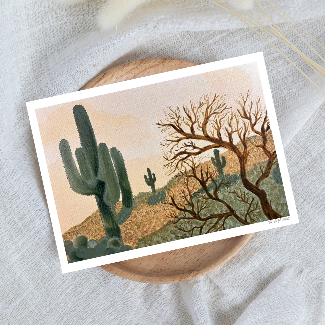 Art Print | Abstract Desert Landscape Acrylic Ink Painting | Southwest Wall Art | Roots of Resilience