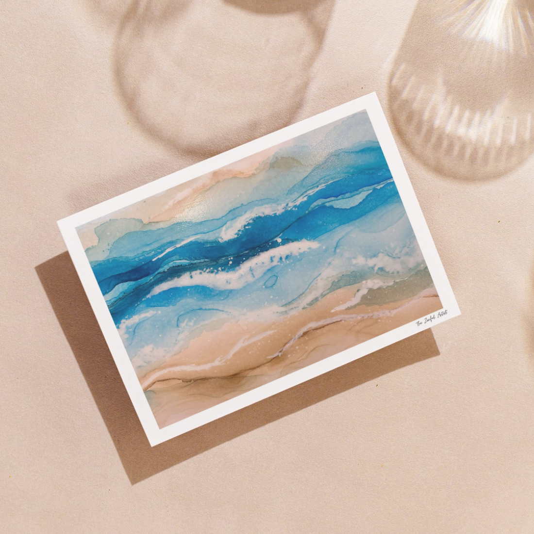 Art Print | Abstract Beach Acrylic Ink Painting | Beach Wall Art | Restorative Tide