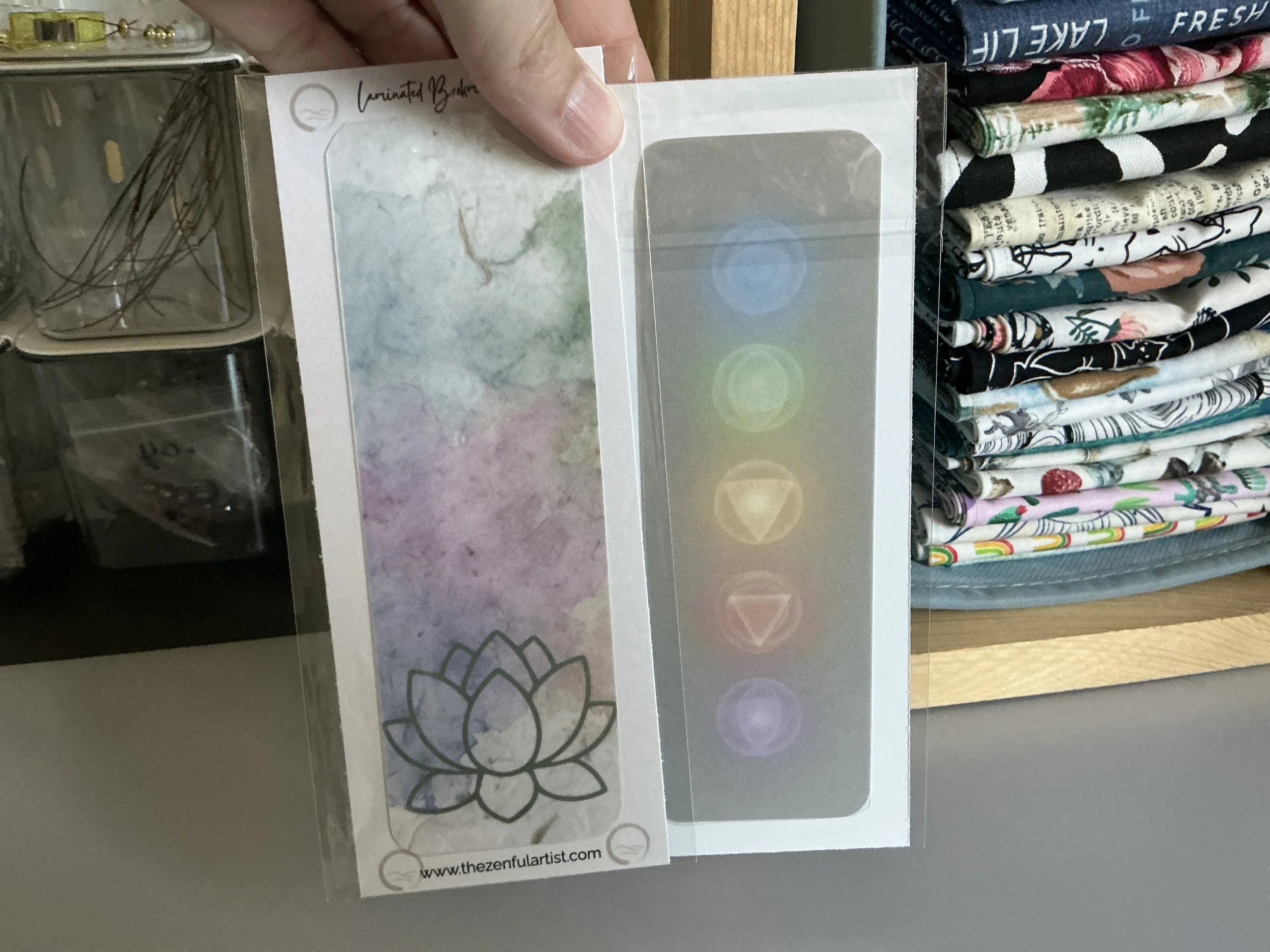 Laminated Bookmarks Set - Lotus/Chakras