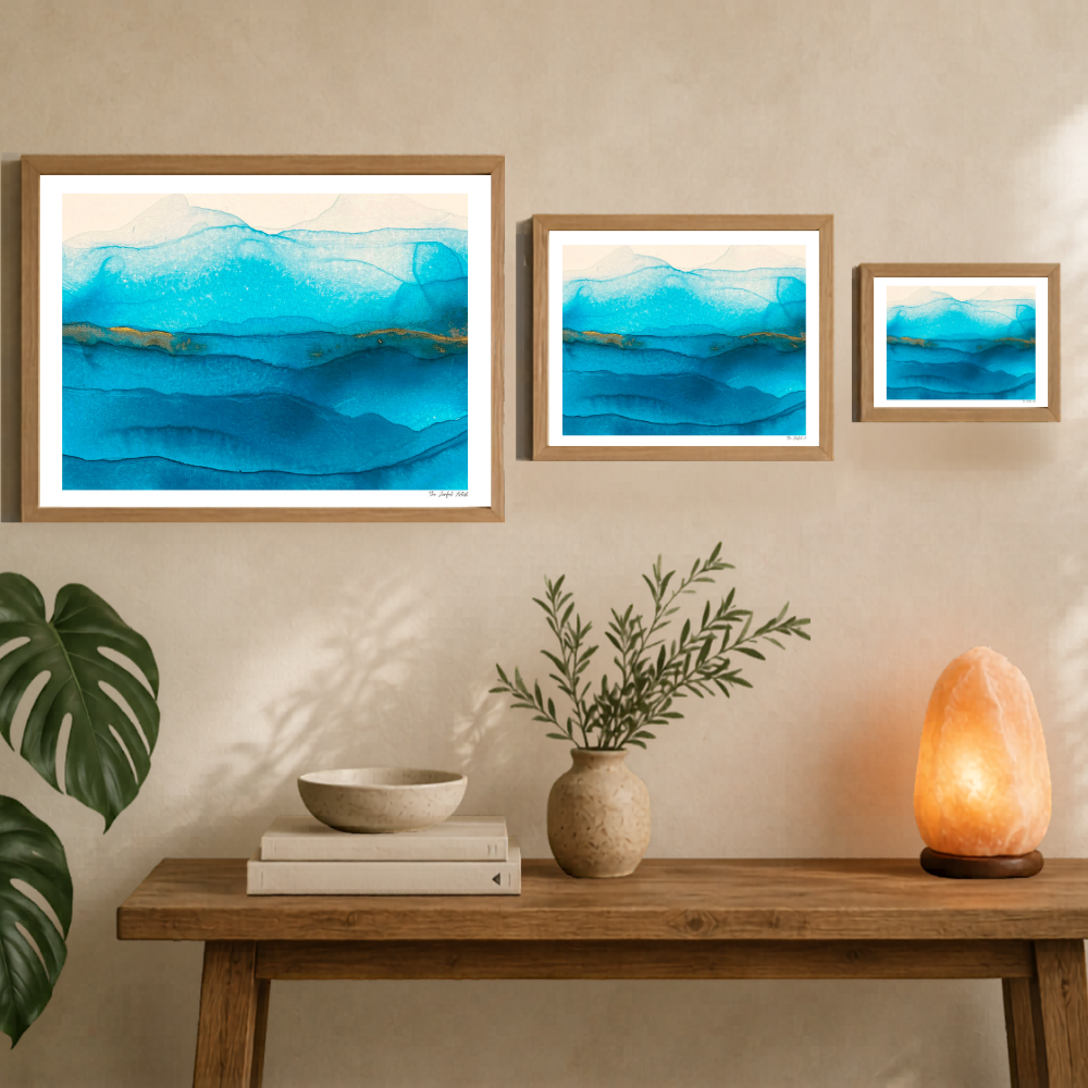Art Print | Abstract Ocean Painting | Acrylic Ink | Coastal Home Decor | Beneath The Waves