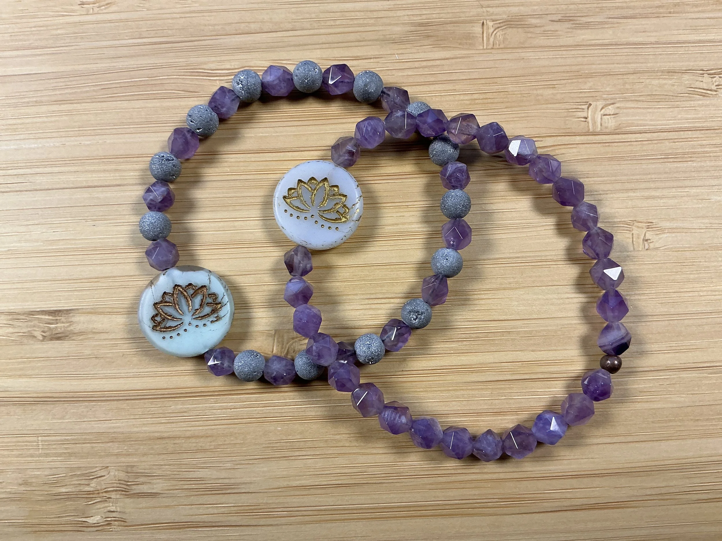AMETHYST LOTUS PAIR