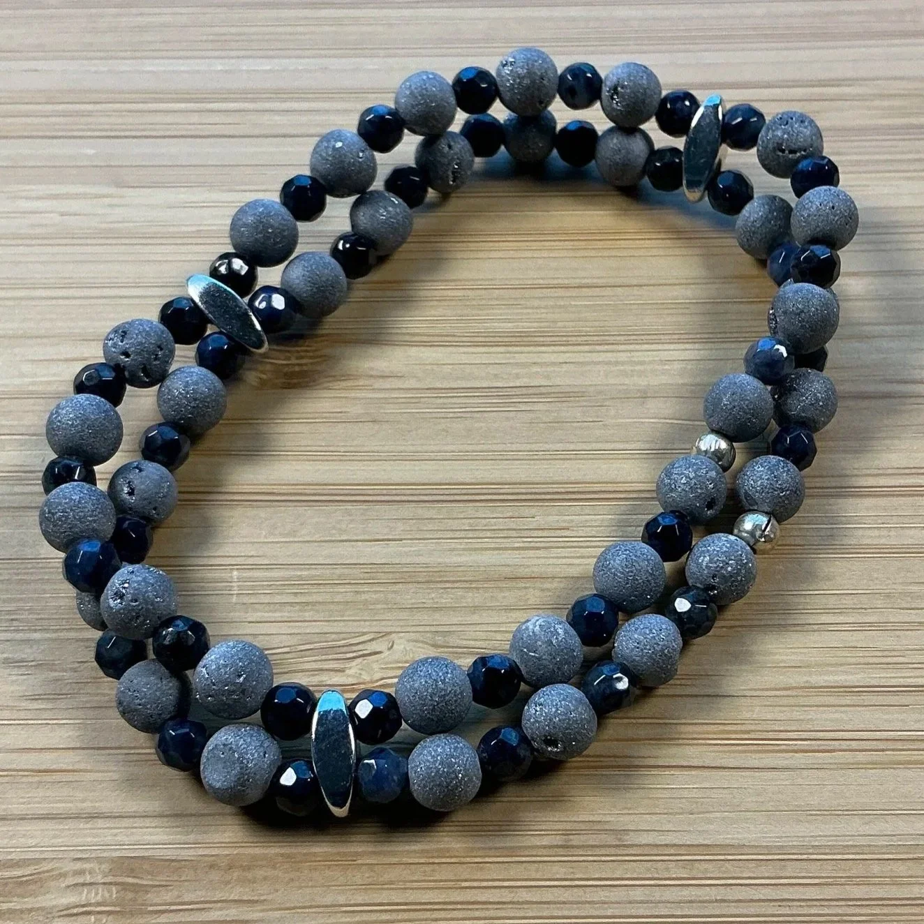 STACKED DRUZY & DUMORTIERITE